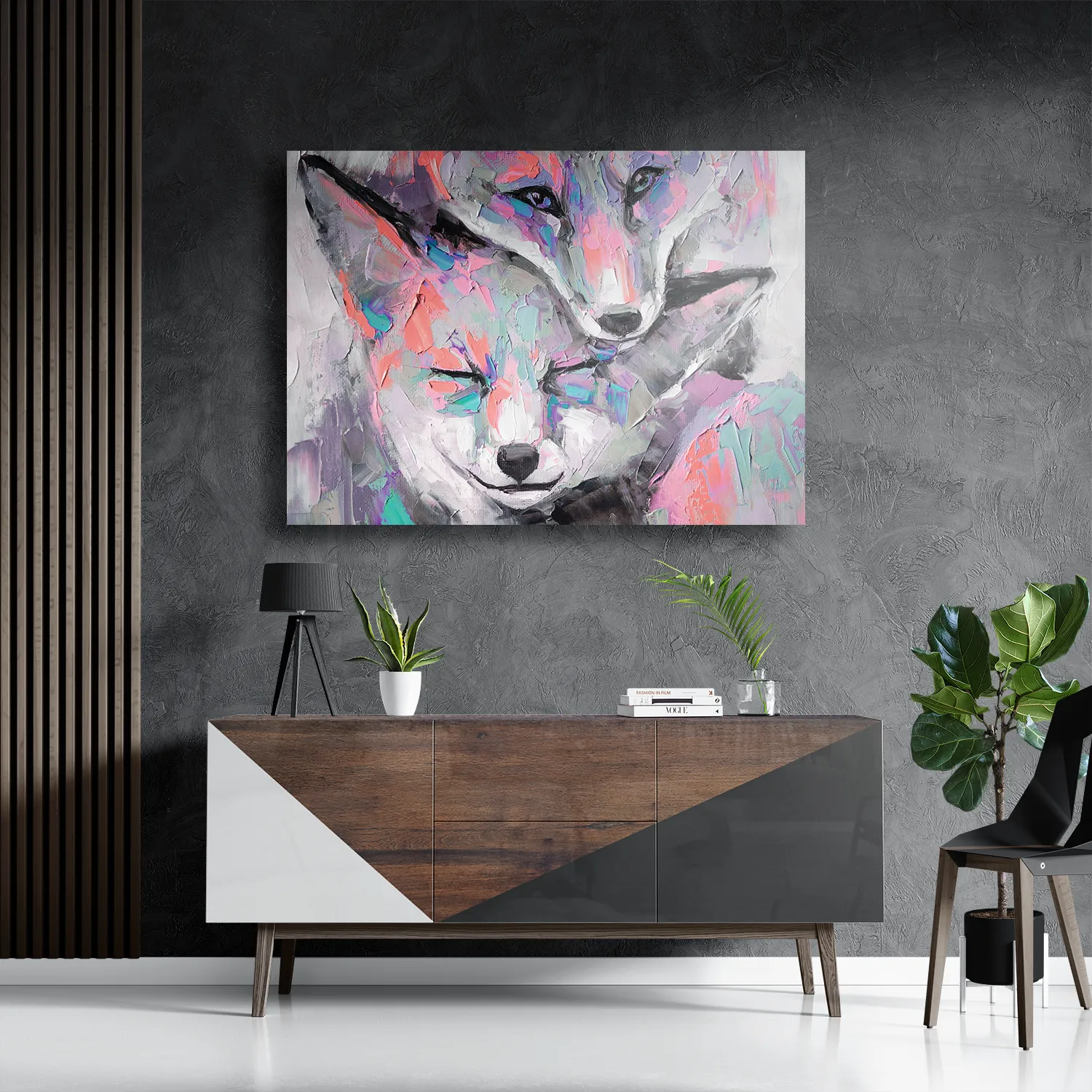 Schilderij De Schattige Vosjes Rechthoek Horizontaal Template DB 50 70 Horizontaal Abstract 105 3