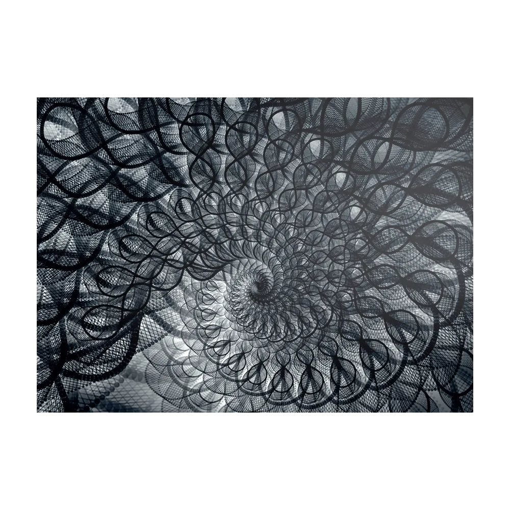 Schilderij Zwart Witte Spiraaltunnel Rechthoek Horizontaal Template DB 50 70 Horizontaal Abstract 107 1