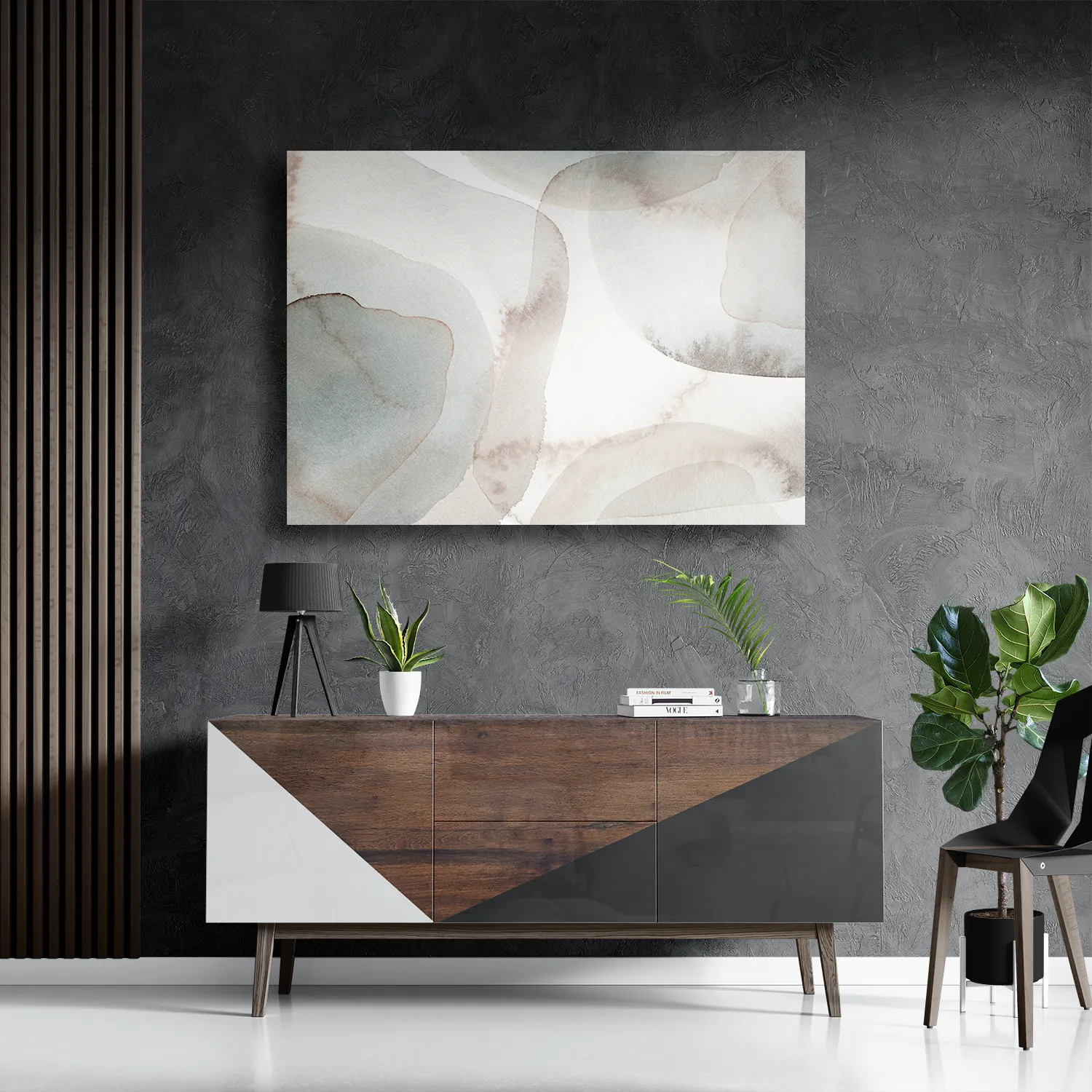 Schilderij Abstract Rustige Tinten met Accent 03 Rechthoek Horizontaal Template DB 50 70 Horizontaal Abstract 108 3