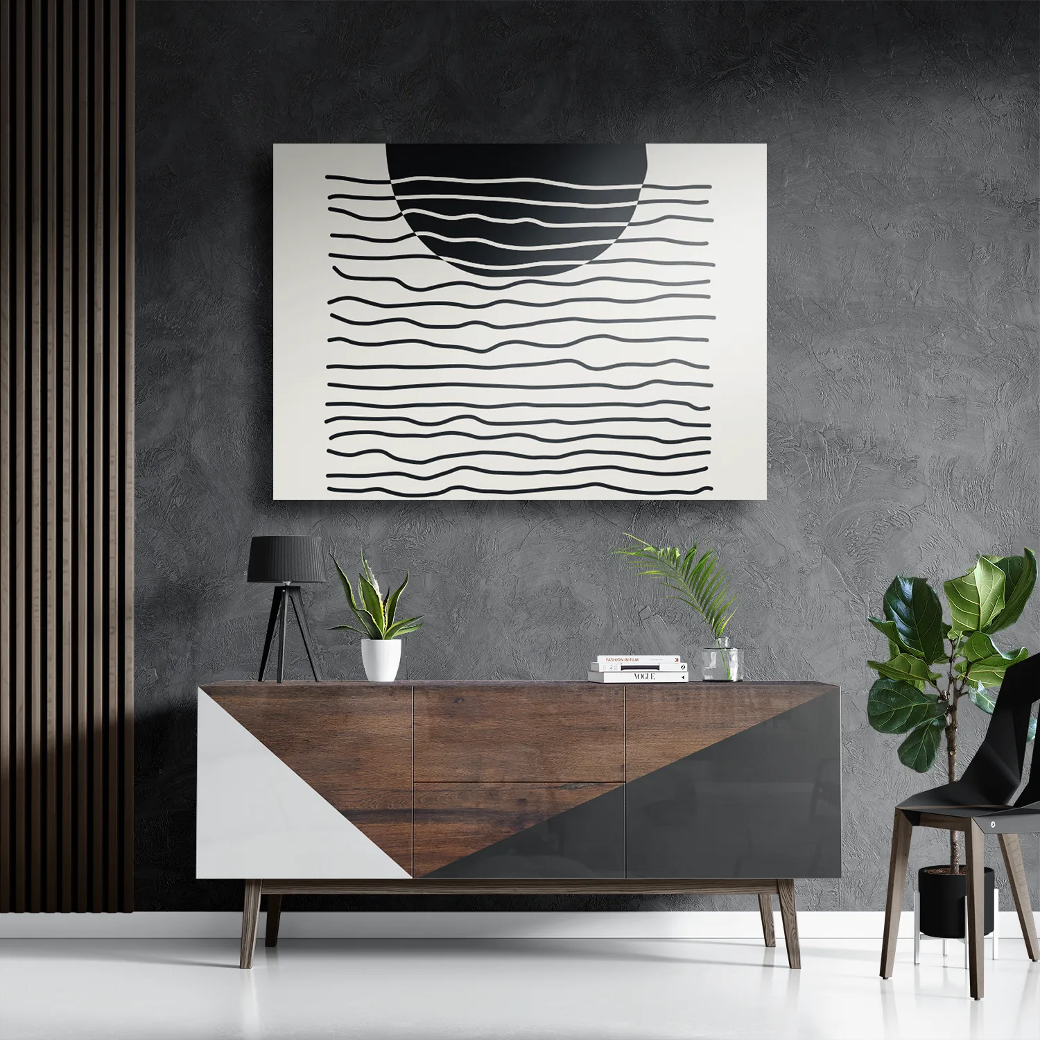 Schilderij Scandinavisch Basis Zwart Rechthoek Horizontaal Template DB 50 70 Horizontaal Abstract 11 3