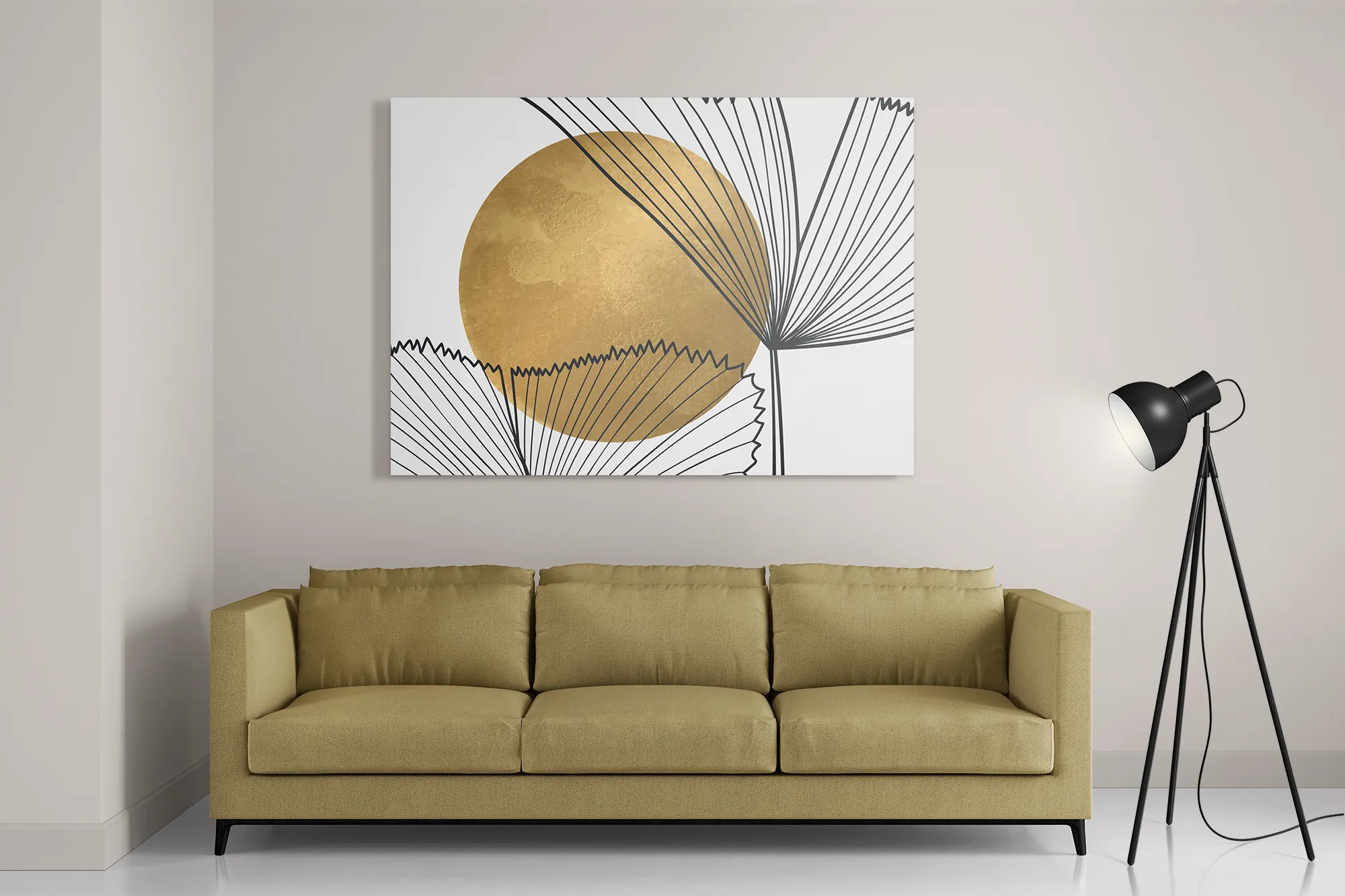 Template_DB_50-70_Horizontaal_Abstract_112-2 Schilderij Scandinavisch Design Plant met Goud Element 01 Rechthoek Horizontaal Template DB 50 70 Horizontaal Abstract 112 2