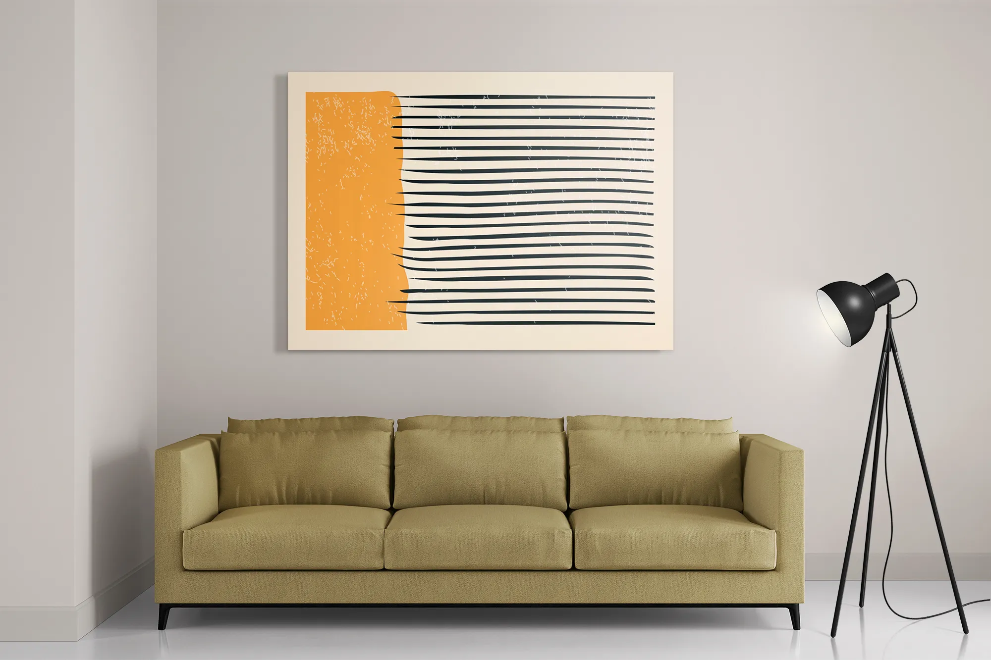 Schilderij Scandinavisch Oranje Zwart Rechthoek Horizontaal Template DB 50 70 Horizontaal Abstract 115 2