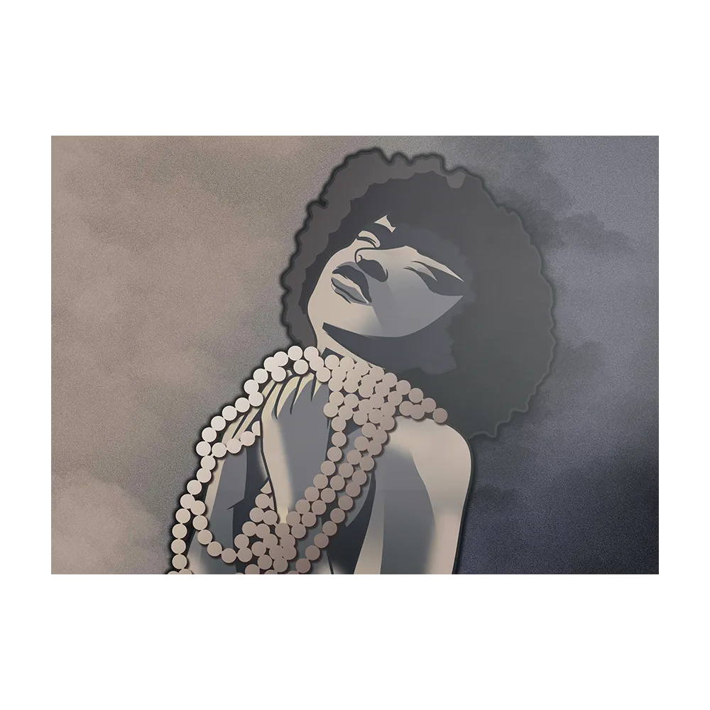 Schilderij Afrikaanse Vrouw met Parelketting Kunst Rechthoek Horizontaal Template DB 50 70 Horizontaal Abstract 119 1