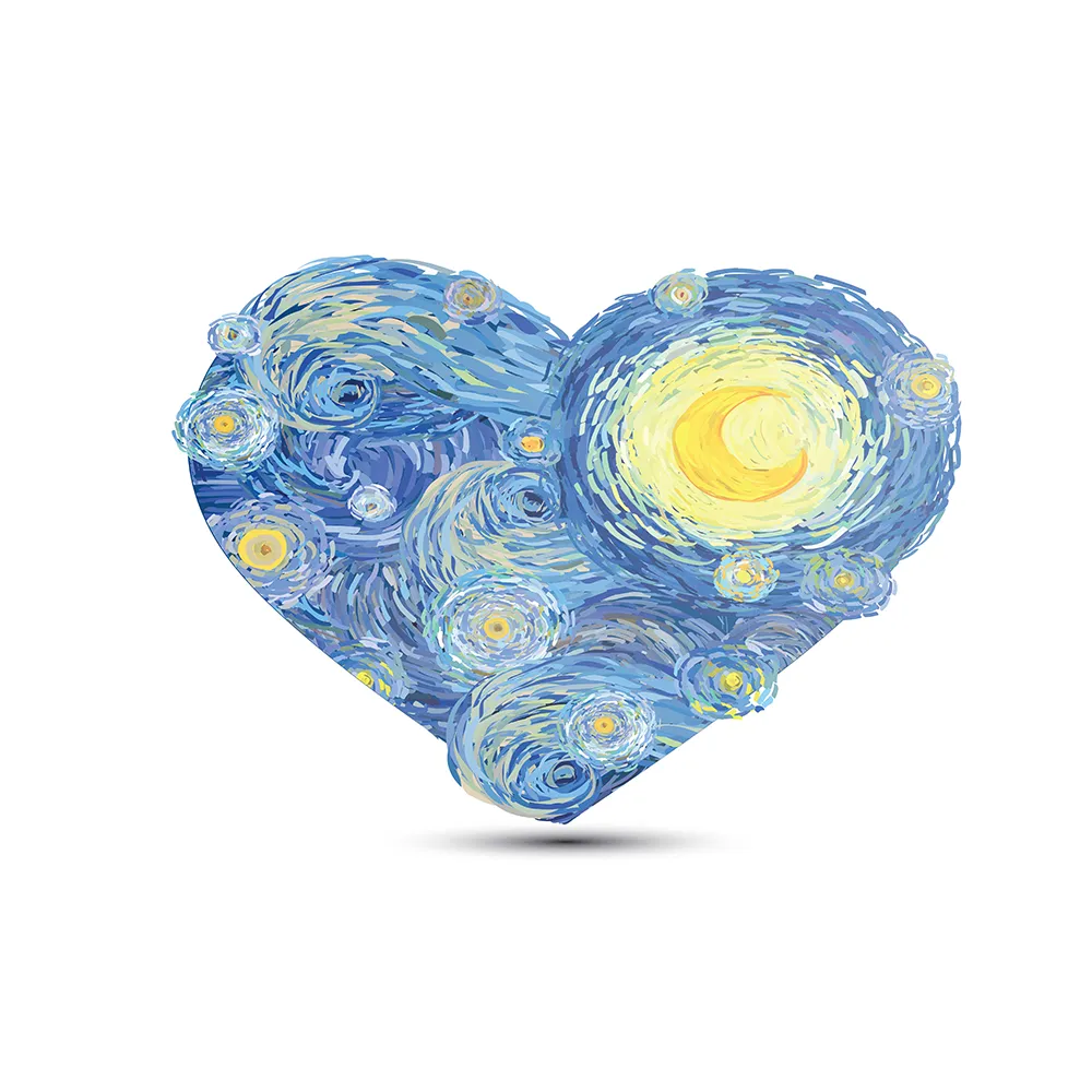 Schilderij Kwaststrepen Hartvorm Rechthoek Horizontaal Template DB 50 70 Horizontaal Abstract 23 1