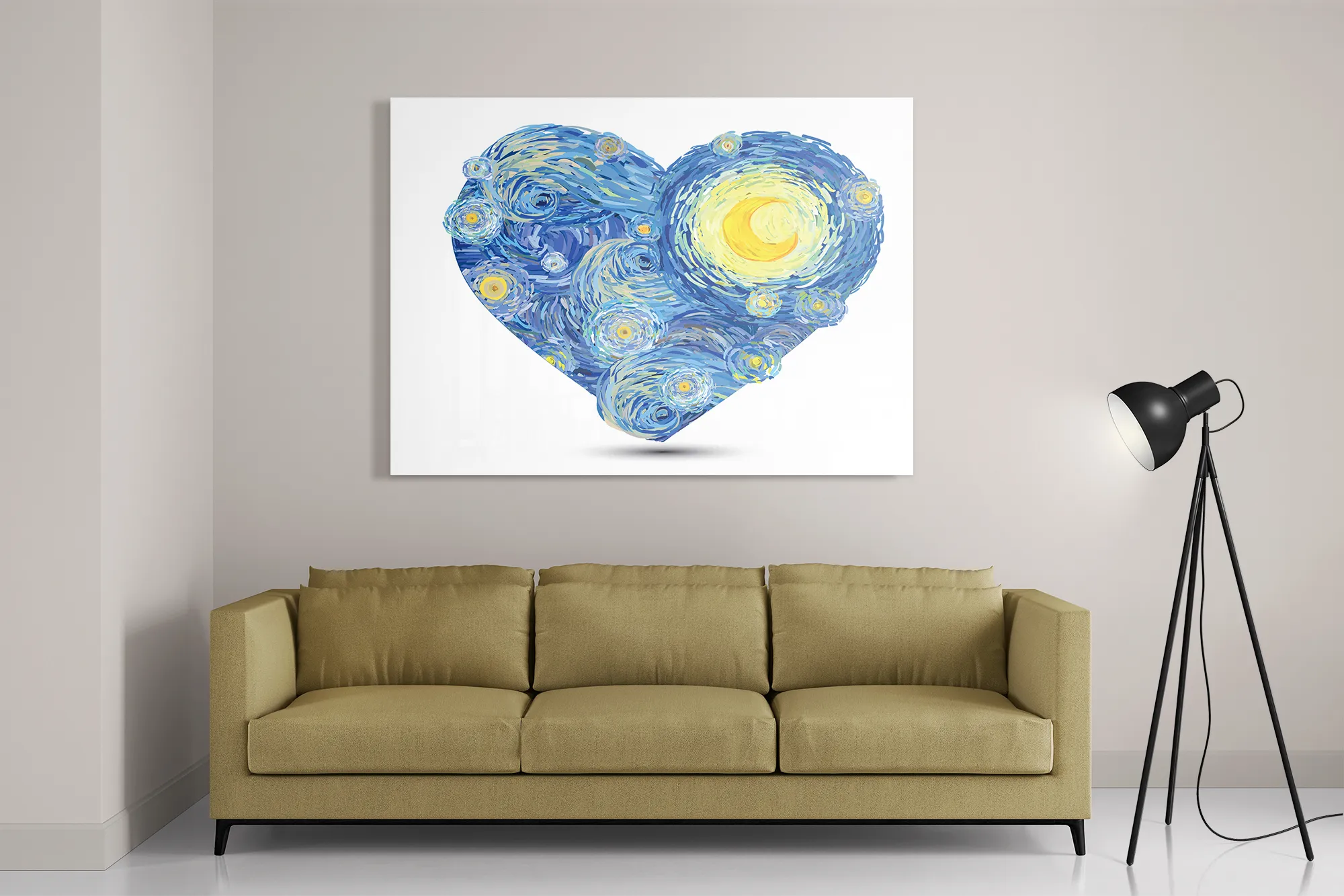 Schilderij Kwaststrepen Hartvorm Rechthoek Horizontaal Template DB 50 70 Horizontaal Abstract 23 2