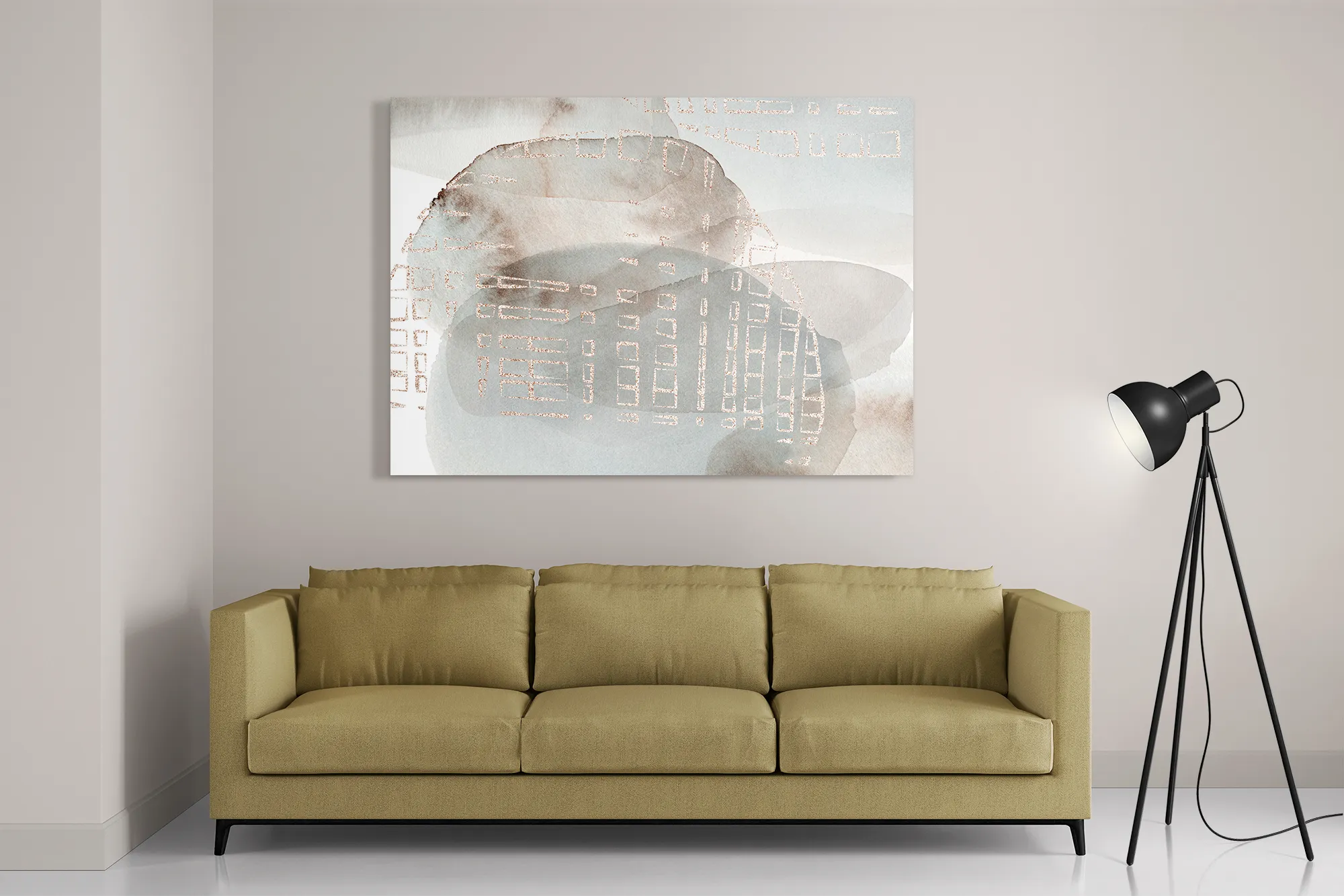 Schilderij Abstract Rustige Tinten met Accent 01 Rechthoek Horizontaal Template DB 50 70 Horizontaal Abstract 24 2