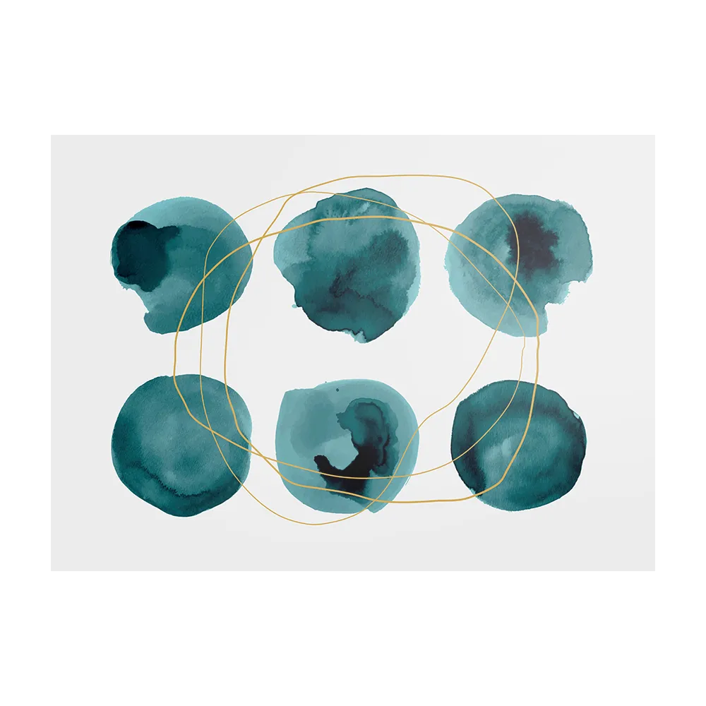 Schilderij Scandinavisch Rond Patroon Groen Rechthoek Horizontaal Template DB 50 70 Horizontaal Abstract 29 1