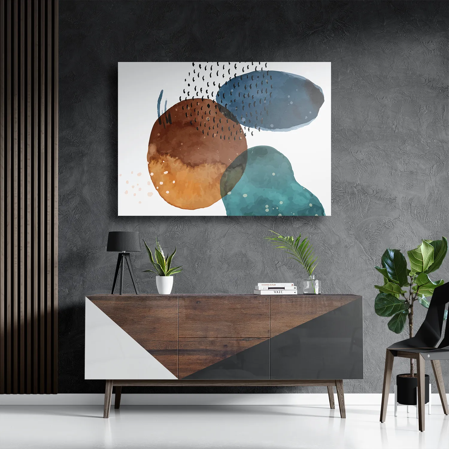 Schilderij Abstract Cirkels Multikleur 02 Rechthoek Horizontaal Template DB 50 70 Horizontaal Abstract 34 3