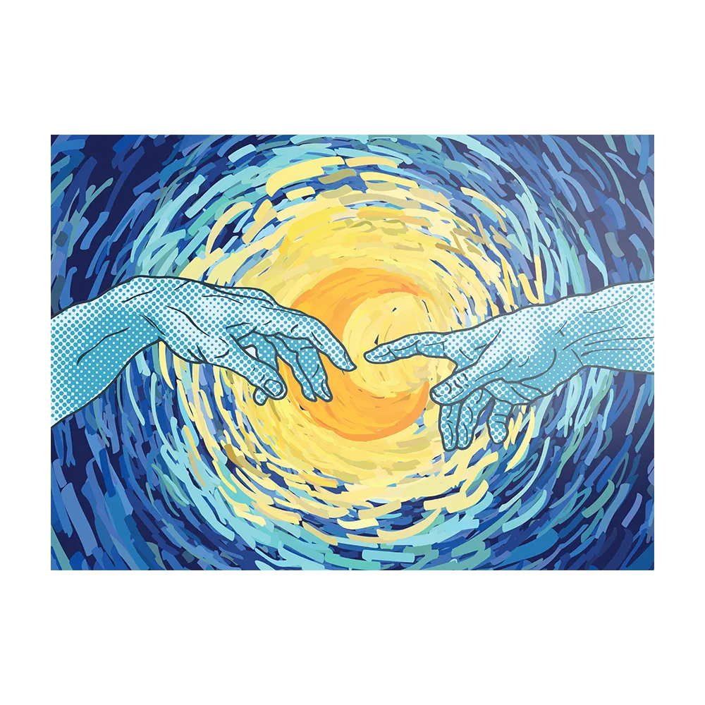 Schilderij De Slaapwandeling Naar De Maan Rechthoek Horizontaal Template DB 50 70 Horizontaal Abstract 35 1