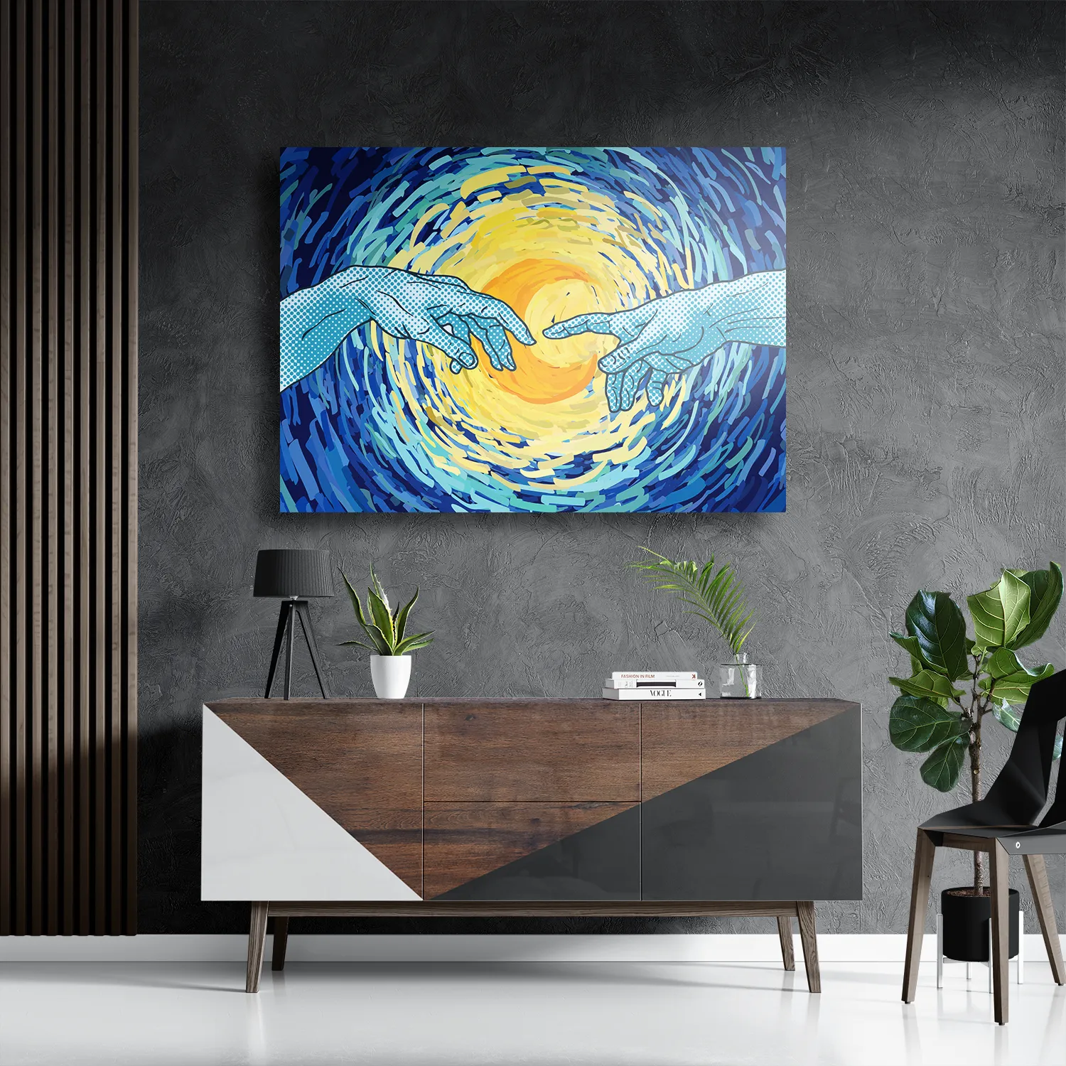 Schilderij De Slaapwandeling Naar De Maan Rechthoek Horizontaal Template DB 50 70 Horizontaal Abstract 35 3