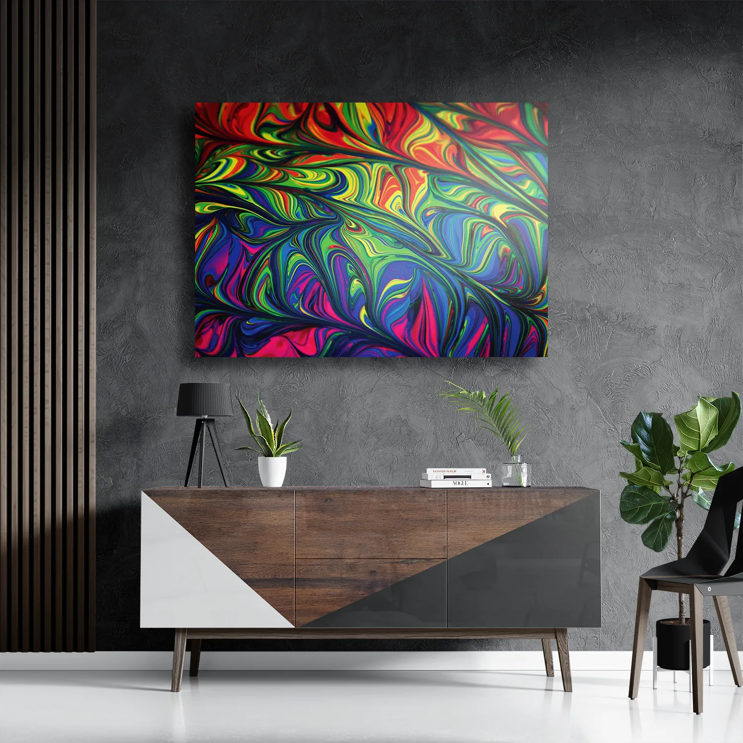 Schilderij Verf Kleuren Gemengd Rechthoek Horizontaal Template DB 50 70 Horizontaal Abstract 37 3
