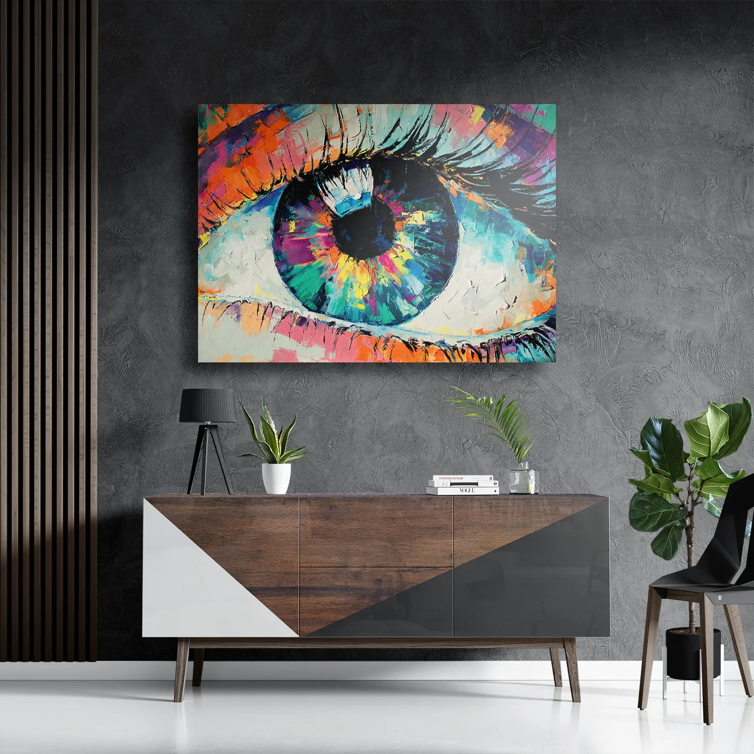 Template_DB_50-70_Horizontaal_Abstract_44-3 Schilderij Het Kleurrijke Oog Kunstwerk Rechthoek Horizontaal Template DB 50 70 Horizontaal Abstract 44 3