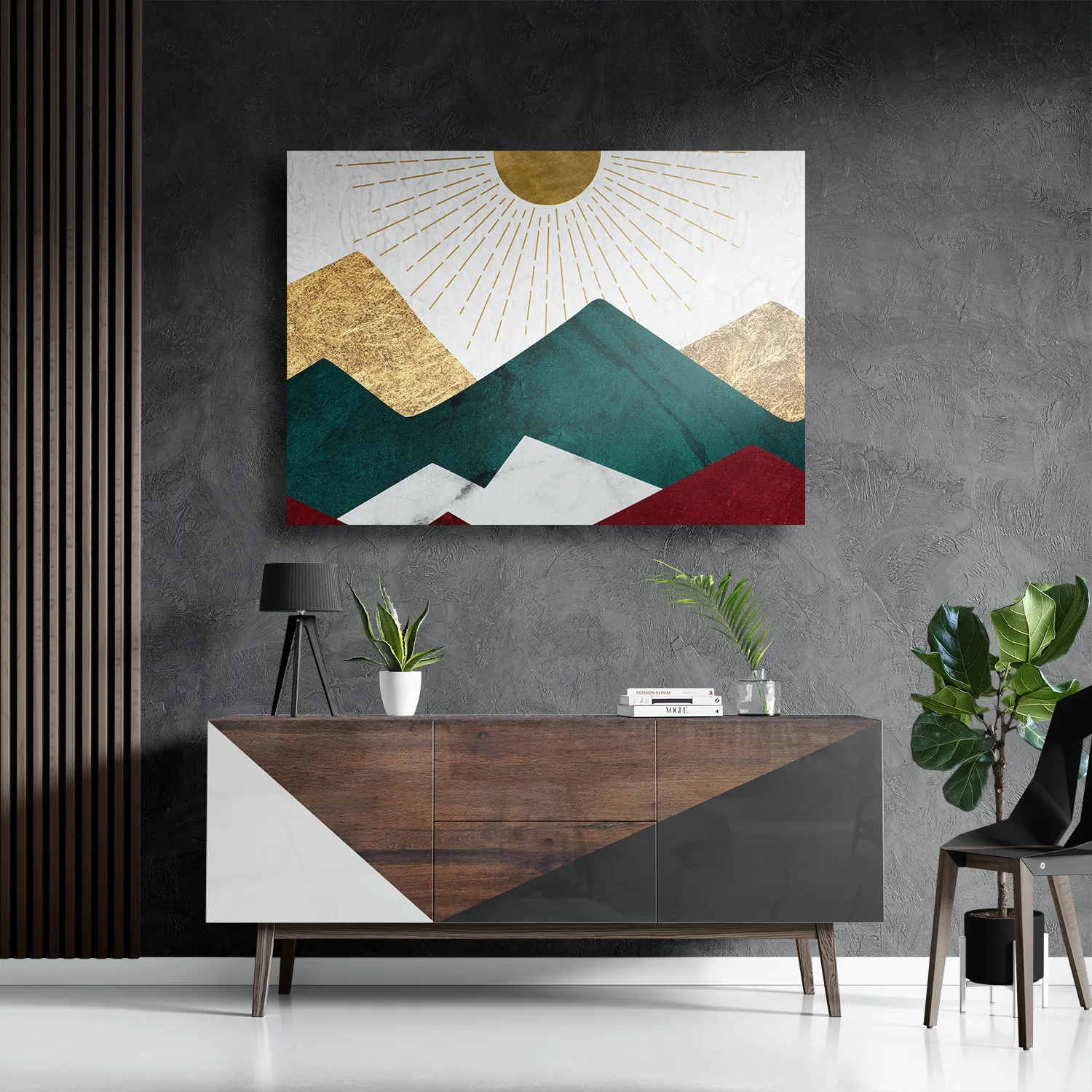 Schilderij Kleurrijke Bergen 02 Rechthoek Horizontaal Template DB 50 70 Horizontaal Abstract 52 3