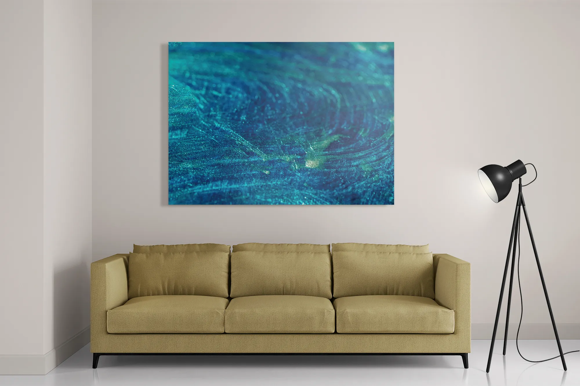Schilderij Blue Ice Rechthoek Horizontaal Template DB 50 70 Horizontaal Abstract 54 2
