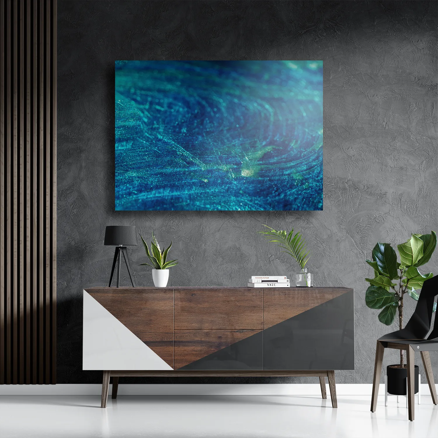 Schilderij Blue Ice Rechthoek Horizontaal Template DB 50 70 Horizontaal Abstract 54 3