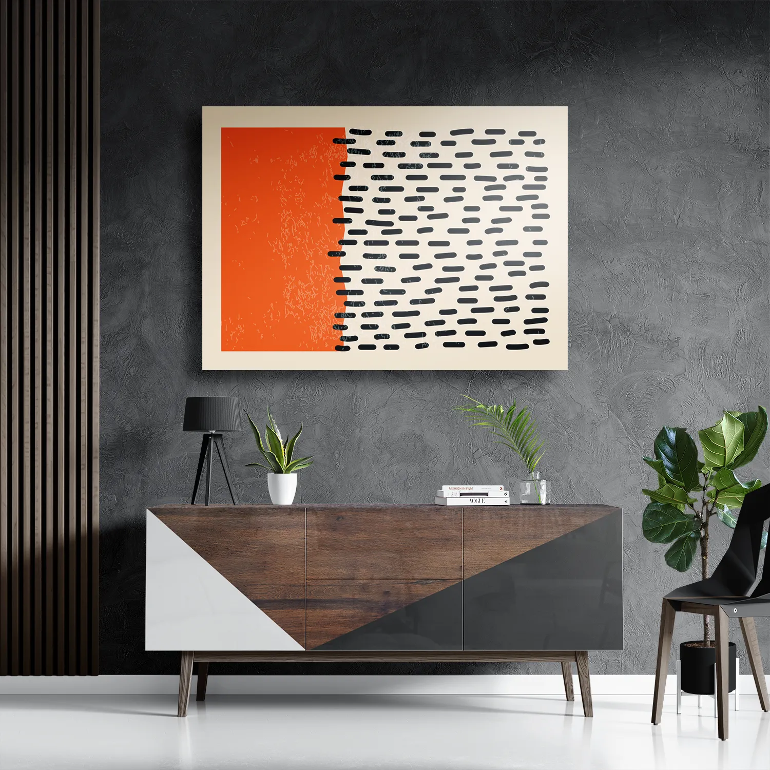 Schilderij Scandinavisch Oranje Rechthoek Horizontaal Template DB 50 70 Horizontaal Abstract 60 3