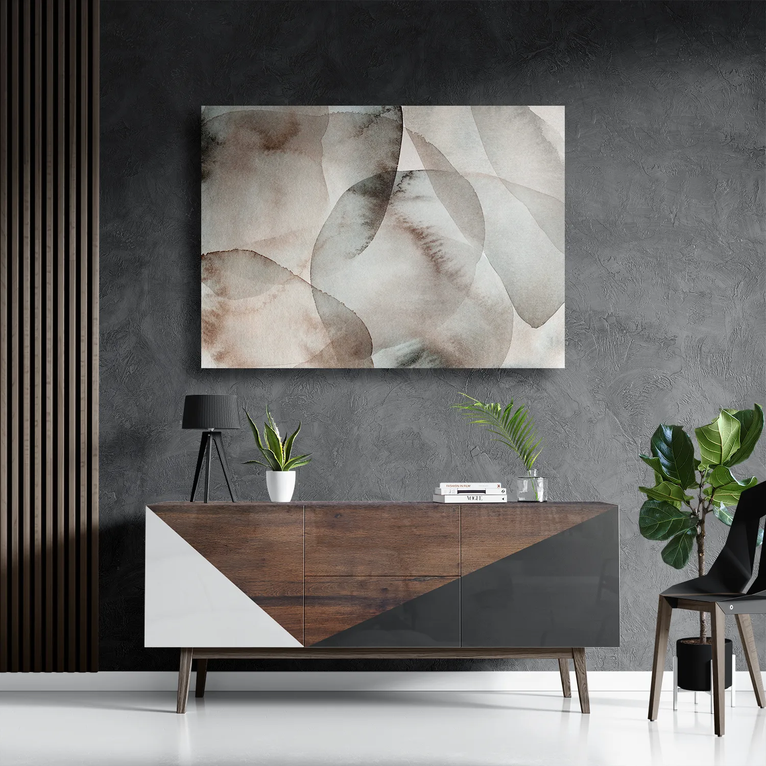 Schilderij Abstract Rustige Tinten met Accent 02 Rechthoek Horizontaal Template DB 50 70 Horizontaal Abstract 69 3