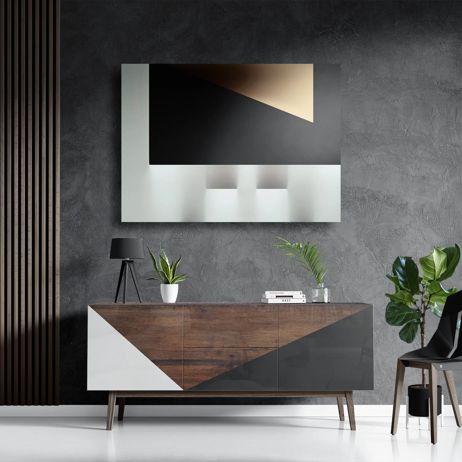 Template_DB_50-70_Horizontaal_Abstract_73-3 Schilderij Scandinavisch Wit met Zwart Element 03 Rechthoek Horizontaal Template DB 50 70 Horizontaal Abstract 73 3