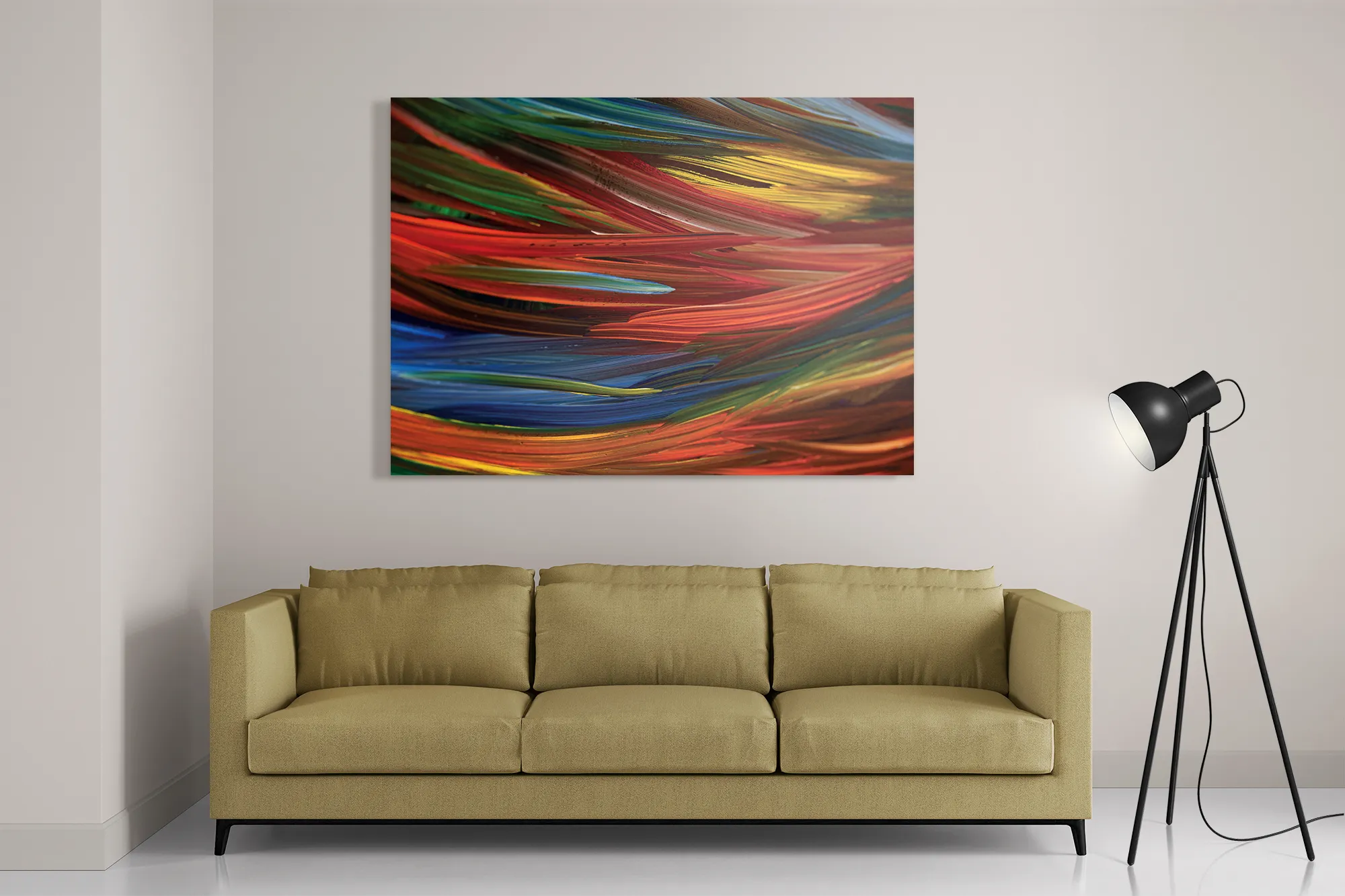 Schilderij Geschilderde Strepen Kleurrijk Rechthoek Horizontaal Template DB 50 70 Horizontaal Abstract 75 2