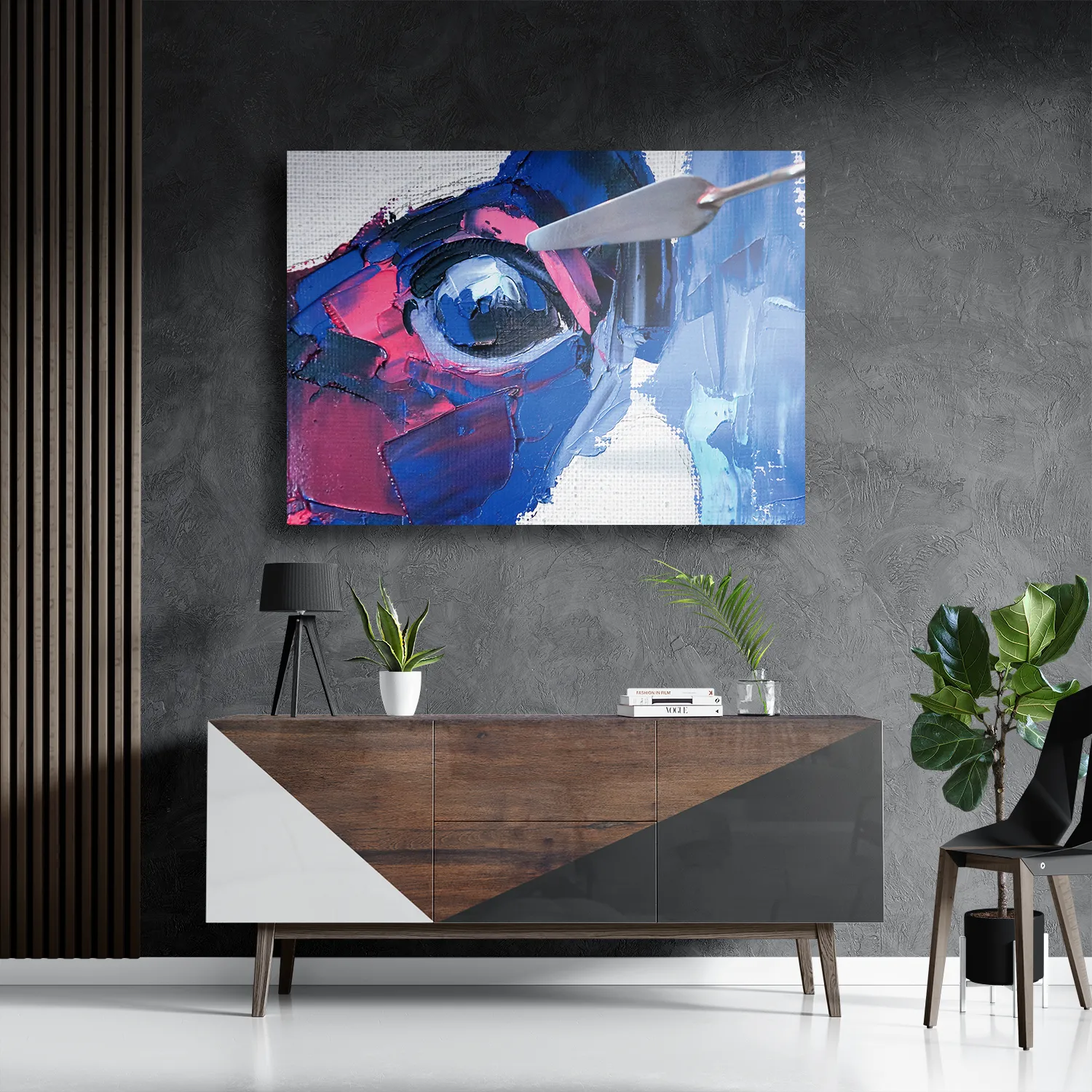 Schilderij Niet Afgeschilderde Dierenkop Kleurrijk Rechthoek Horizontaal Template DB 50 70 Horizontaal Abstract 76 3