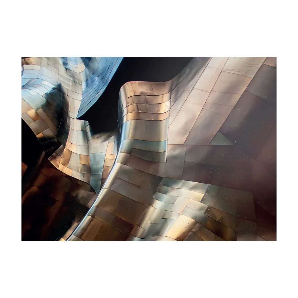 Schilderij Gebogen Stalen Platen - Twisted Metal Rechthoek Horizontaal Template DB 50 70 Horizontaal Abstract 82 1