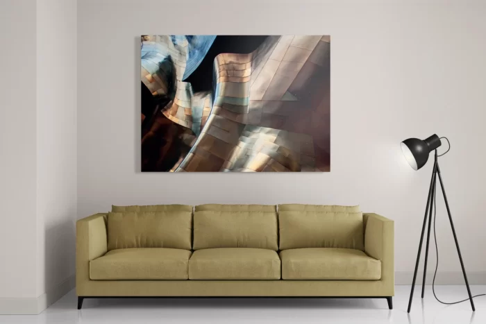 Schilderij Gebogen Stalen Platen - Twisted Metal Rechthoek Horizontaal Template DB 50 70 Horizontaal Abstract 82 2