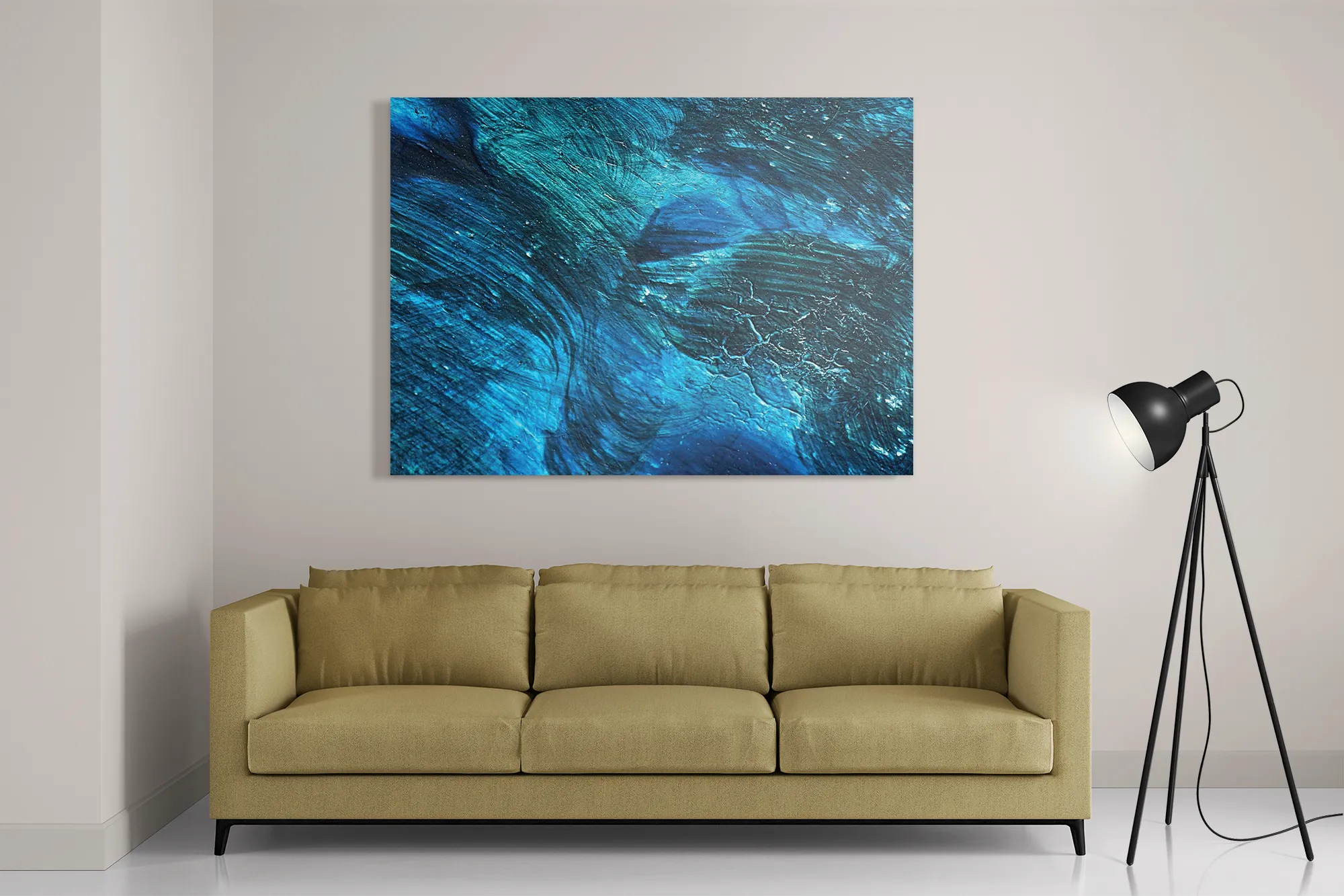 Schilderij Abstrat Blauw Rechthoek Horizontaal Template DB 50 70 Horizontaal Abstract 84 2