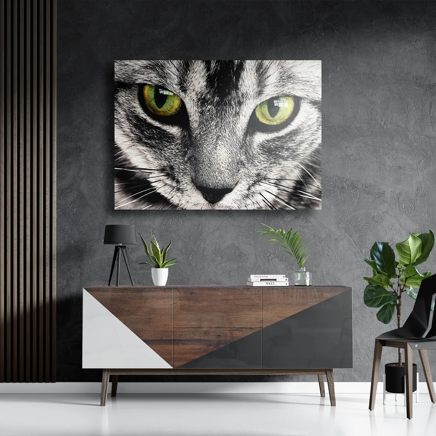 Schilderij Katte Hoofd Close up Rechthoek Horizontaal Template DB 50 70 Horizontaal Dieren 16 3