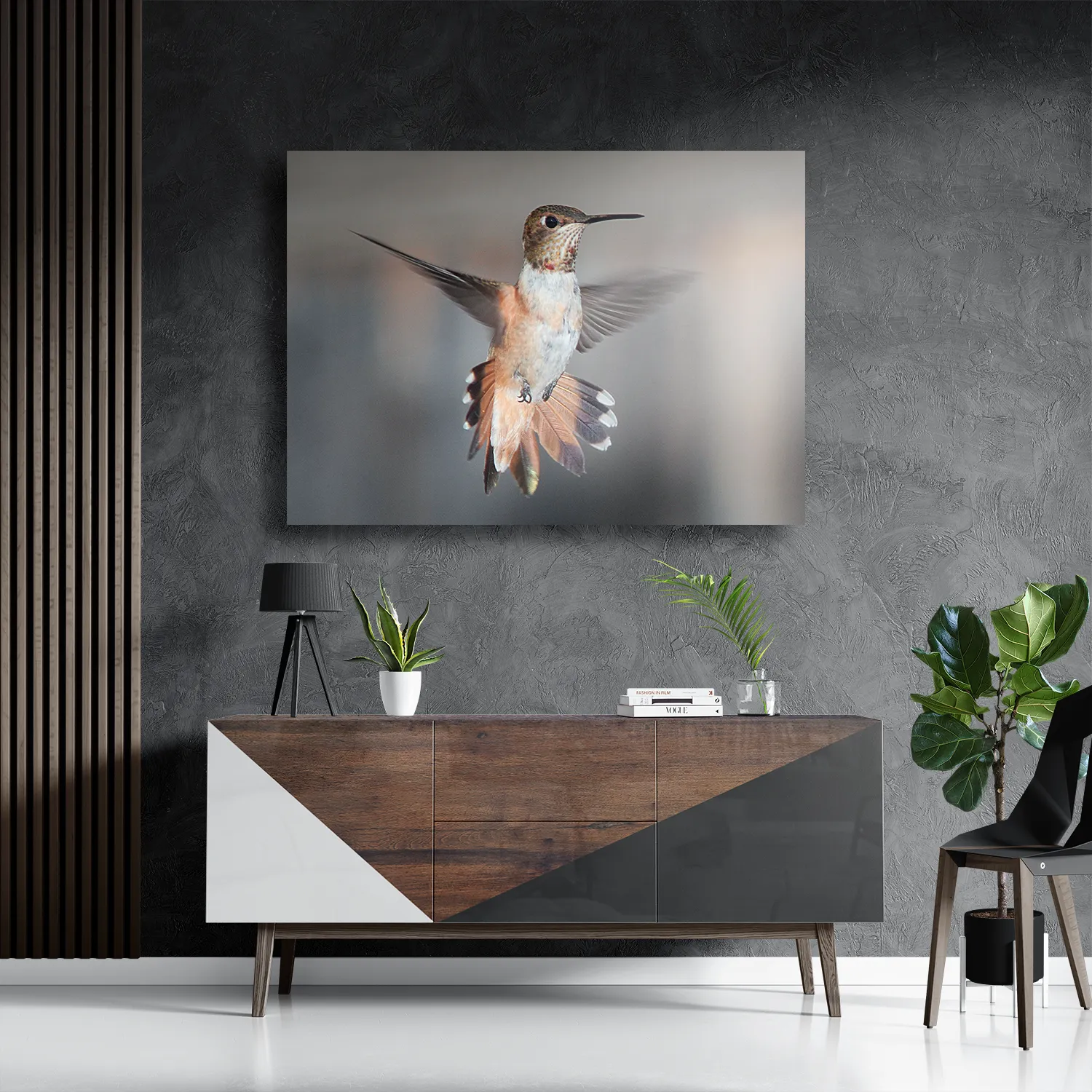 Schilderij De Vliegende Kolibrie Vogel Rechthoek Horizontaal Template DB 50 70 Horizontaal Dieren 19 3