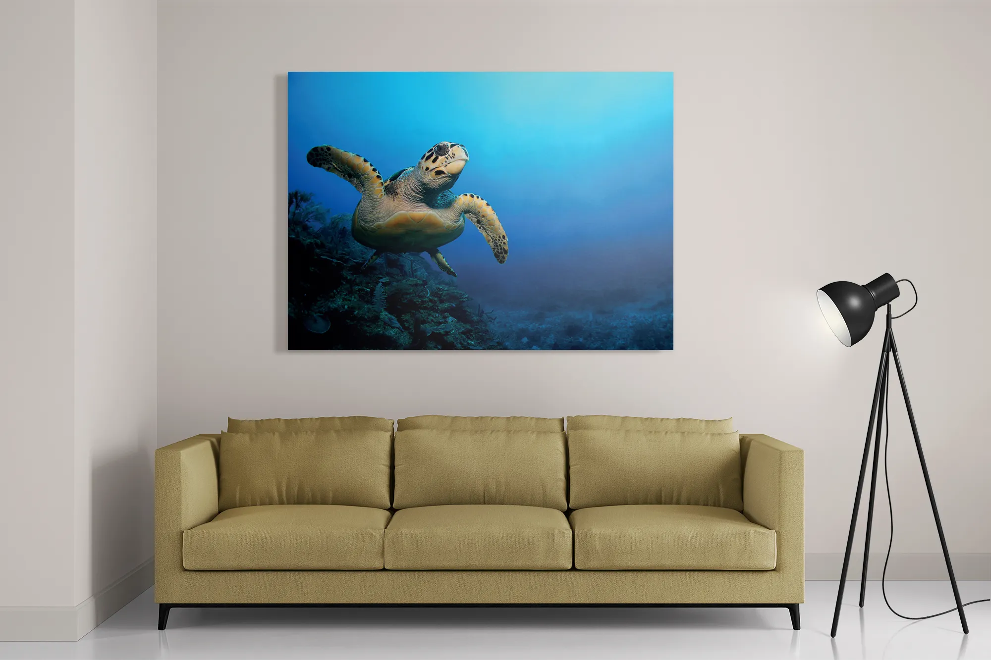 Template_DB_50-70_Horizontaal_Dieren_26-2 Schilderij Zeeschildpad In Helderblauw Water 02 Rechthoek Horizontaal Template DB 50 70 Horizontaal Dieren 26 2