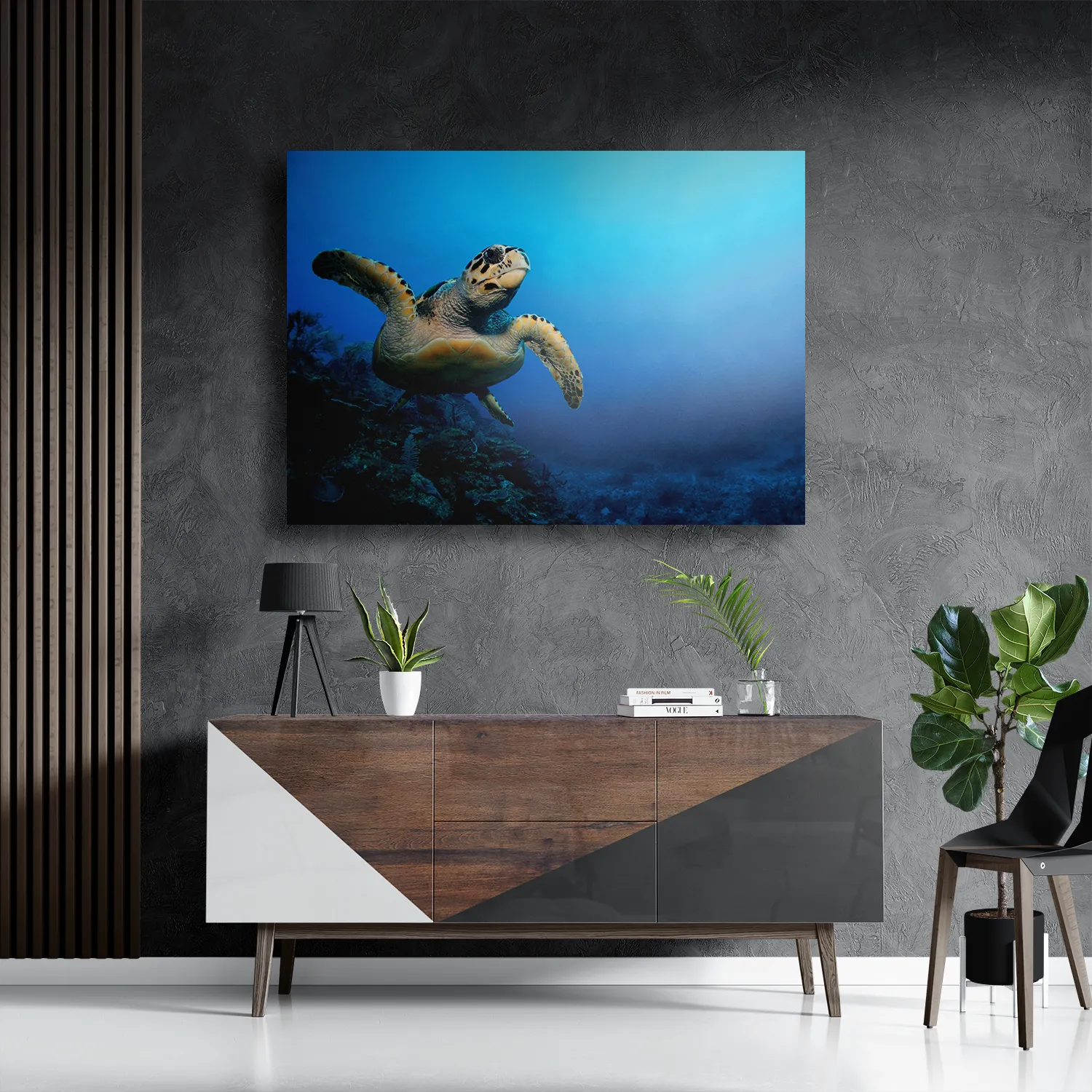 Template_DB_50-70_Horizontaal_Dieren_26-3 Schilderij Zeeschildpad In Helderblauw Water 02 Rechthoek Horizontaal Template DB 50 70 Horizontaal Dieren 26 3