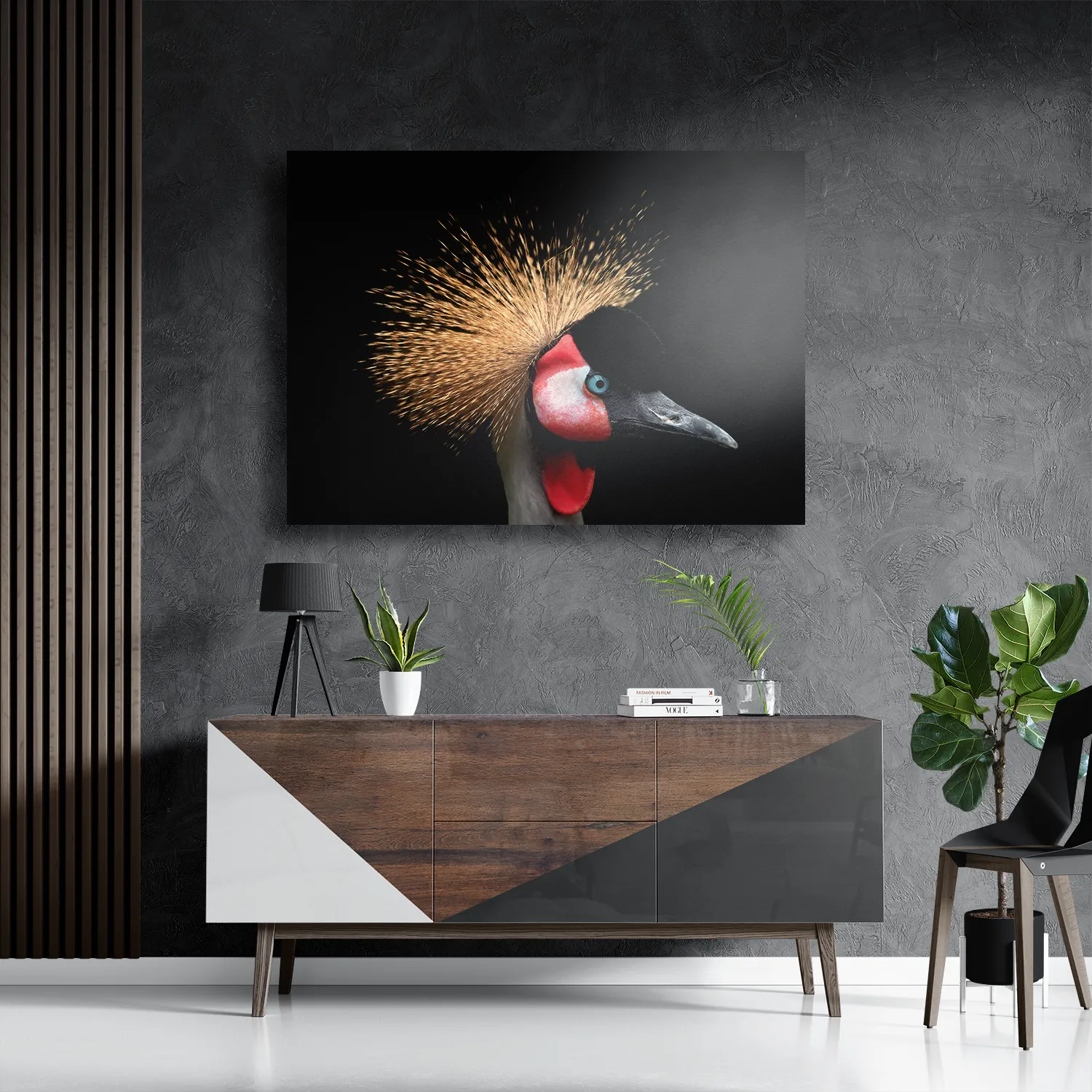 Template_DB_50-70_Horizontaal_Dieren_31-3 Schilderij Kroonkraanvolgel Close Up Colored Rechthoek Horizontaal Template DB 50 70 Horizontaal Dieren 31 3