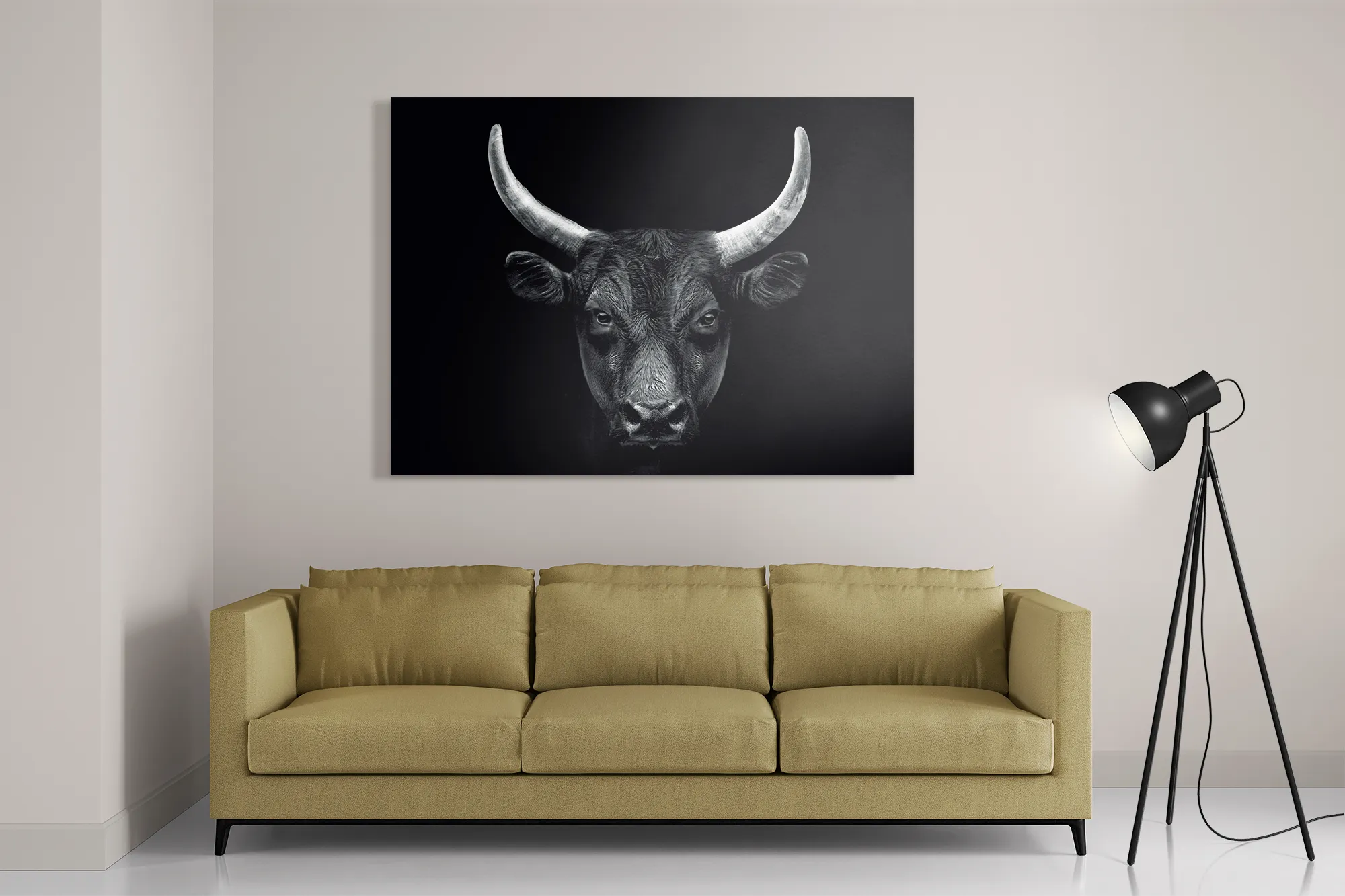 Schilderij Stier Ready To Fight 01 Rechthoek Horizontaal Template DB 50 70 Horizontaal Dieren 36 2