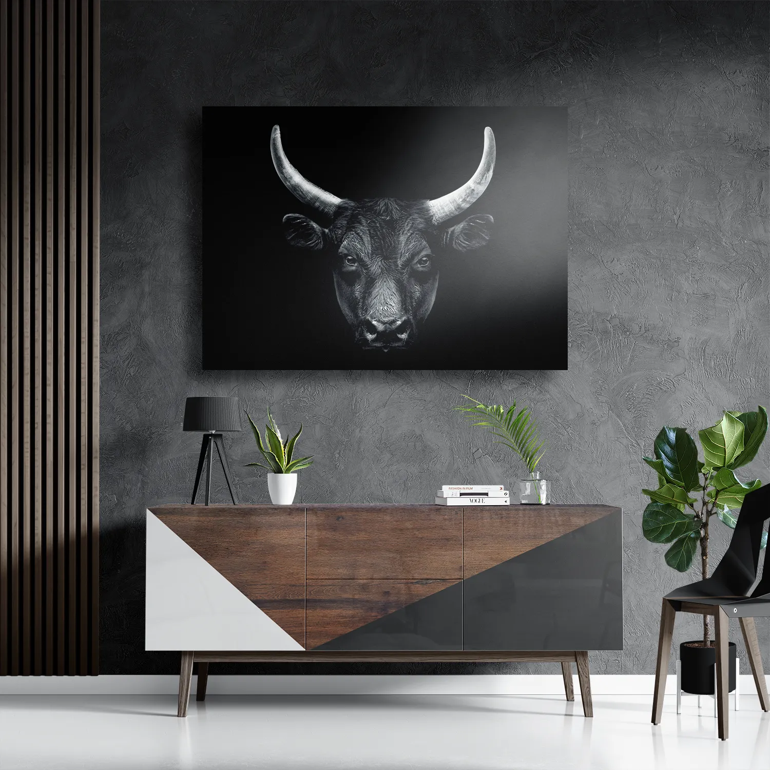 Schilderij Stier Ready To Fight 01 Rechthoek Horizontaal Template DB 50 70 Horizontaal Dieren 36 3