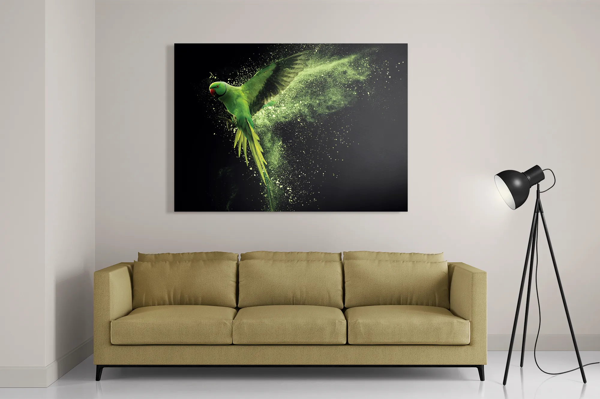 Schilderij De Groene Parkiet Rechthoek Horizontaal Template DB 50 70 Horizontaal Dieren 38 2