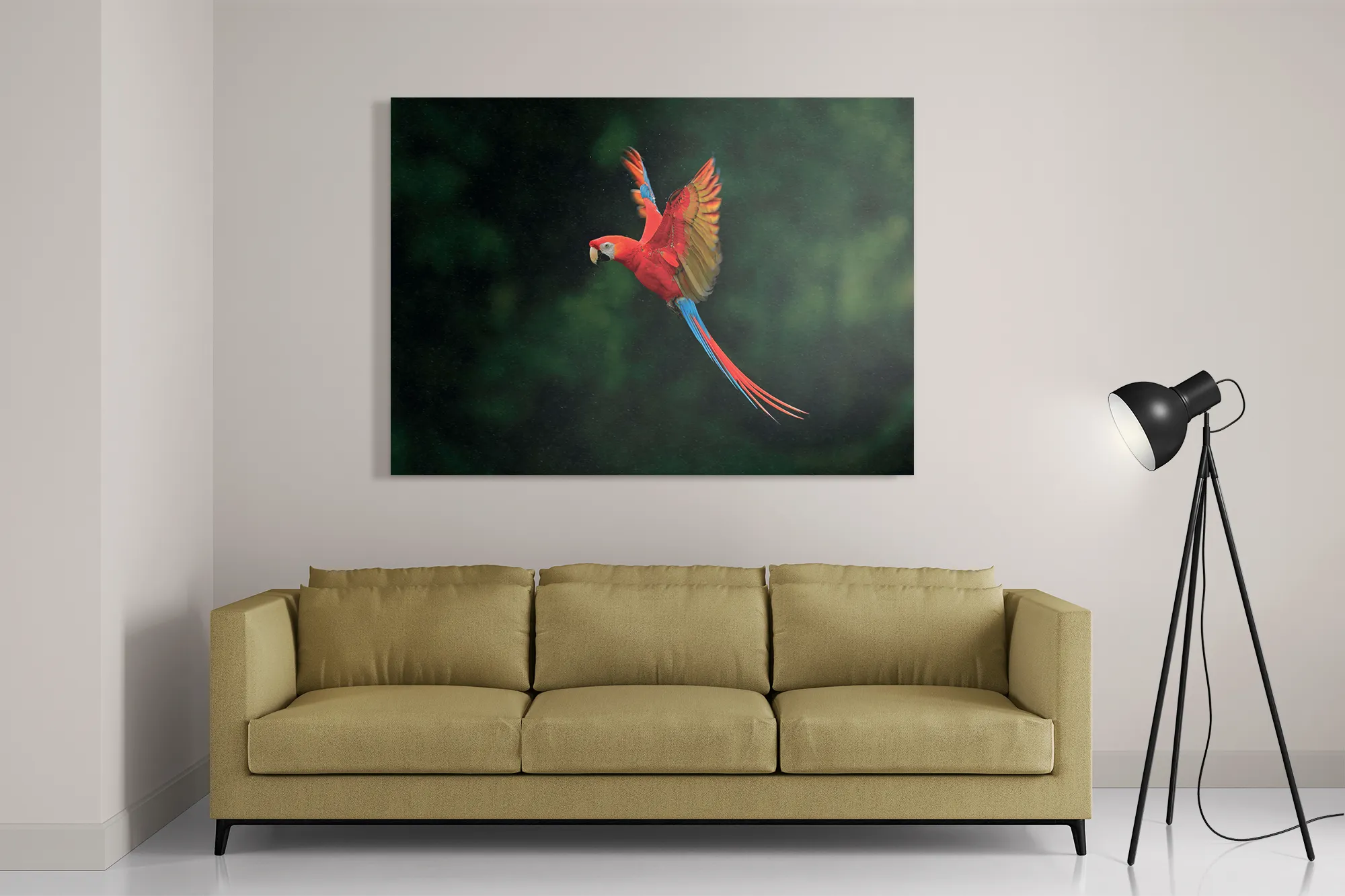 Schilderij Vliegende Ara Vogel Rechthoek Horizontaal Template DB 50 70 Horizontaal Dieren 40 2