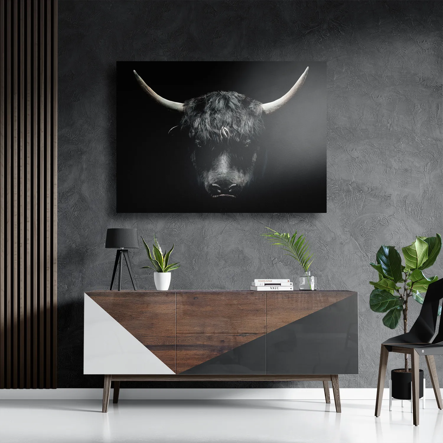 Schilderij Stier Ready To Fight 02 Rechthoek Horizontaal Template DB 50 70 Horizontaal Dieren 41 3
