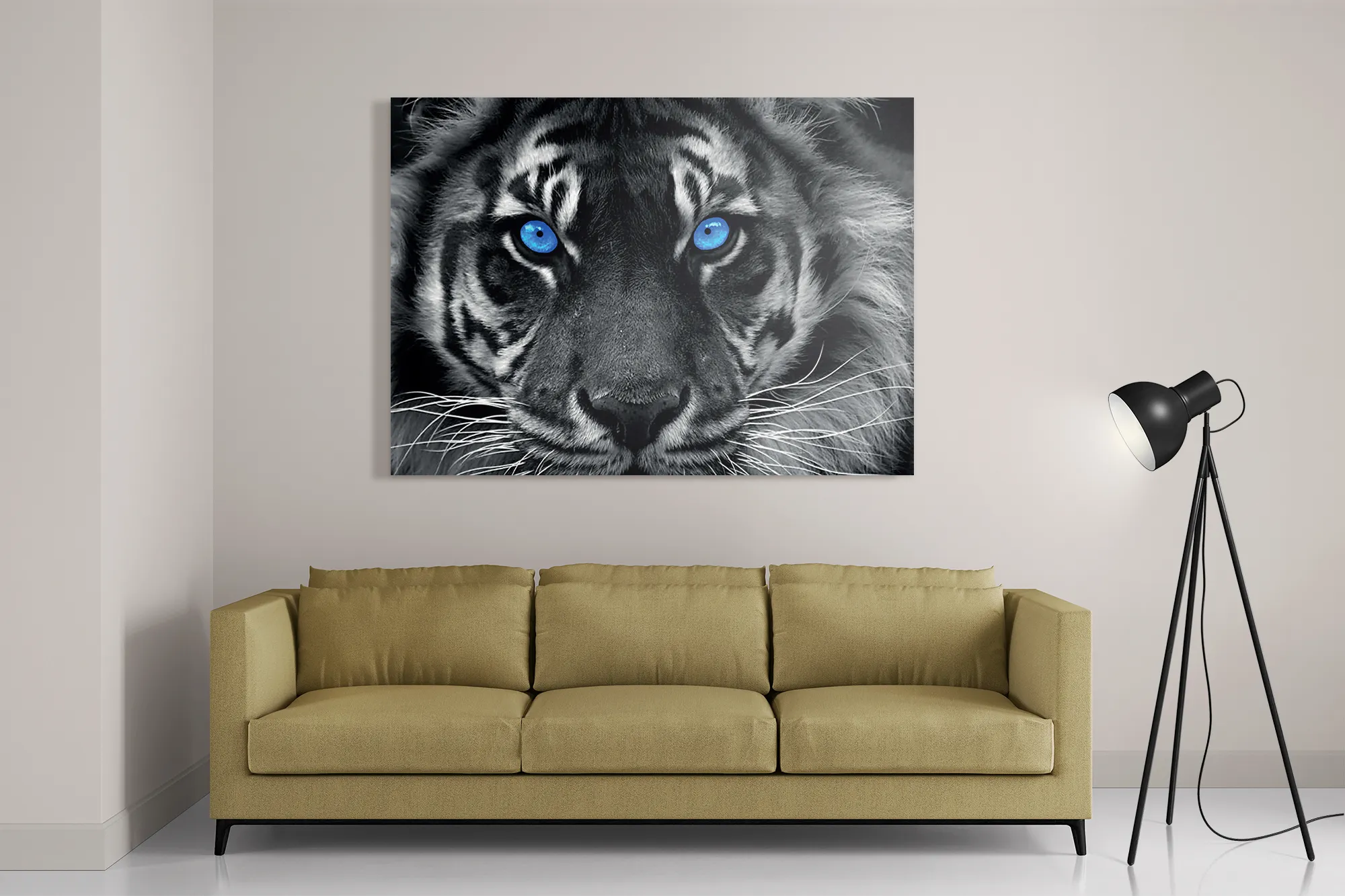 Schilderij Lion With Blue Eyes Rechthoek Horizontaal Template DB 50 70 Horizontaal Dieren 42 2