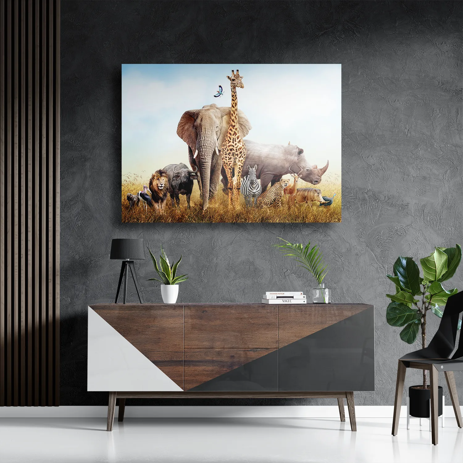 Schilderij De dieren van Zuid Afrika Rechthoek Horizontaal Template DB 50 70 Horizontaal Dieren 44 3