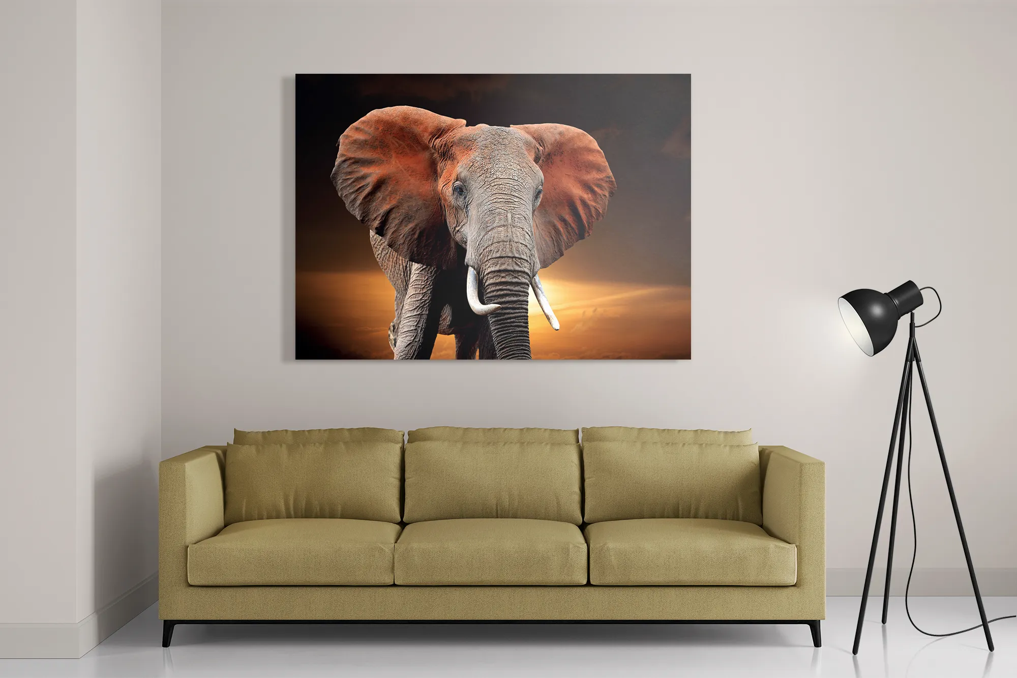 Template_DB_50-70_Horizontaal_Dieren_53-2 Schilderij Olifant met Zonsondergang Rechthoek Horizontaal Template DB 50 70 Horizontaal Dieren 53 2