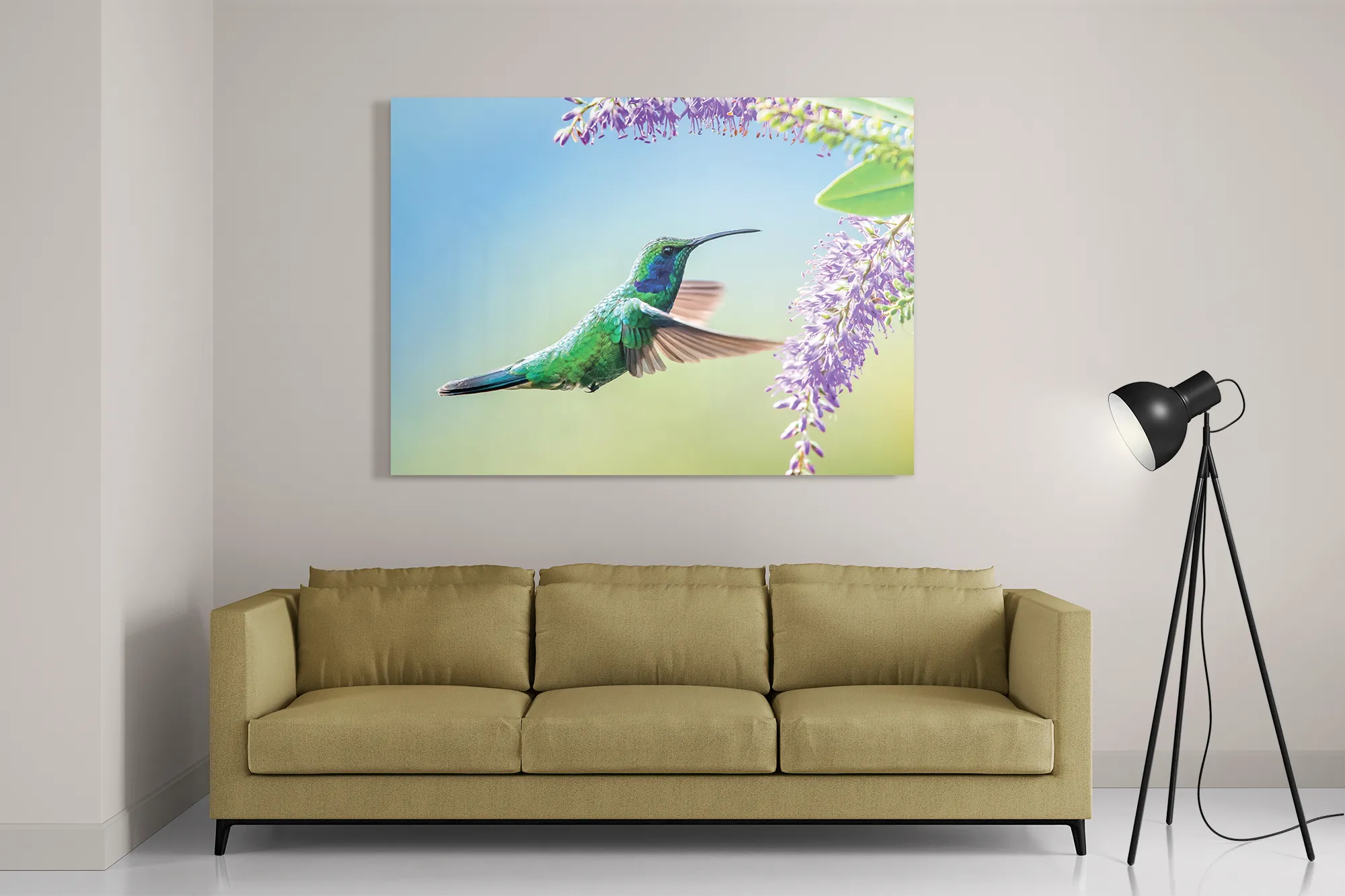 Schilderij Colibri Onderweg Naar Lavendel Rechthoek Horizontaal Template DB 50 70 Horizontaal Dieren 66 2
