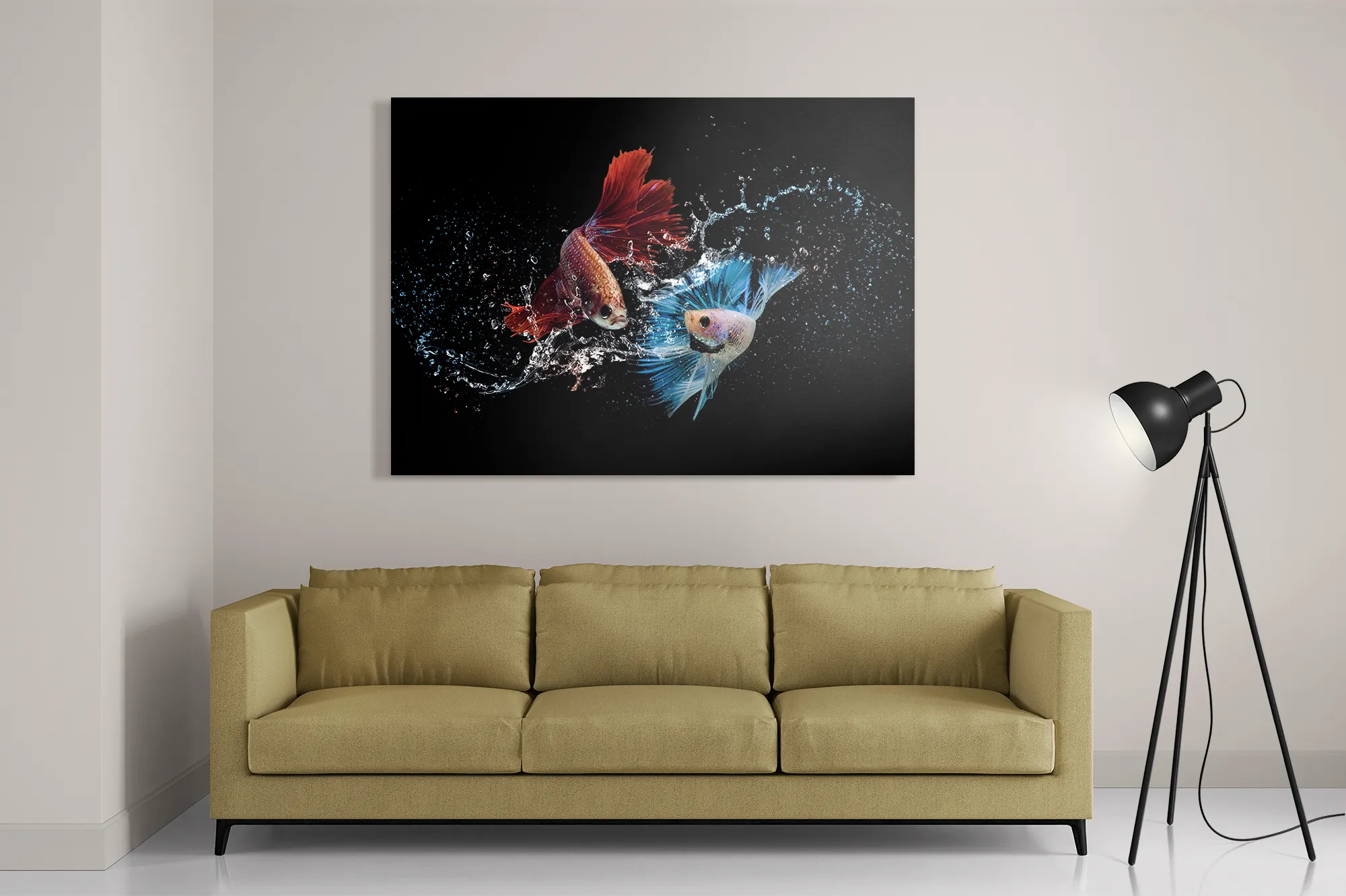 Schilderij Twain Betta Fishes Rechthoek Horizontaal Template DB 50 70 Horizontaal Dieren 68 2