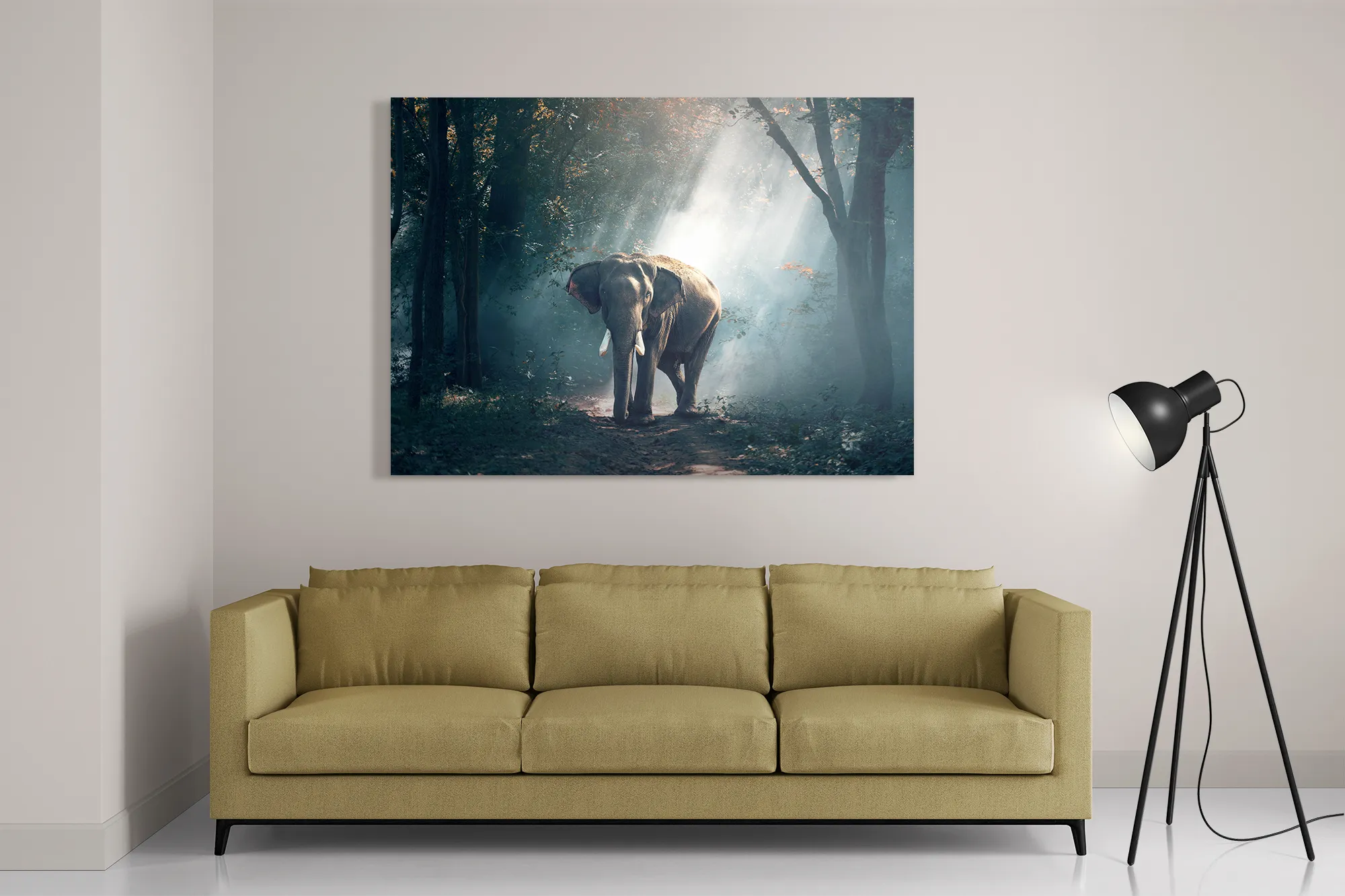 Schilderij De Belichten Olifant Rechthoek Horizontaal Template DB 50 70 Horizontaal Dieren 69 2