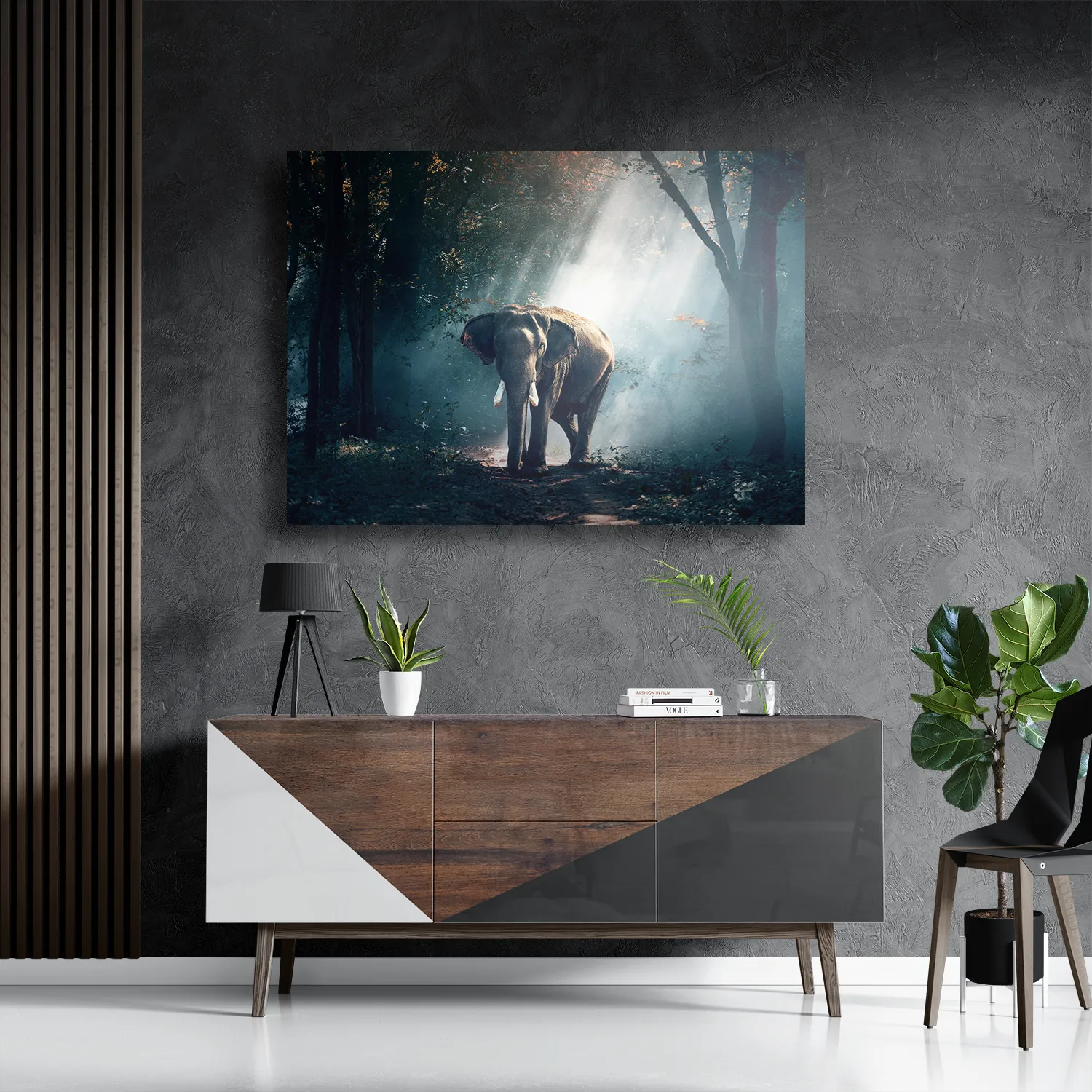 Schilderij De Belichten Olifant Rechthoek Horizontaal Template DB 50 70 Horizontaal Dieren 69 3