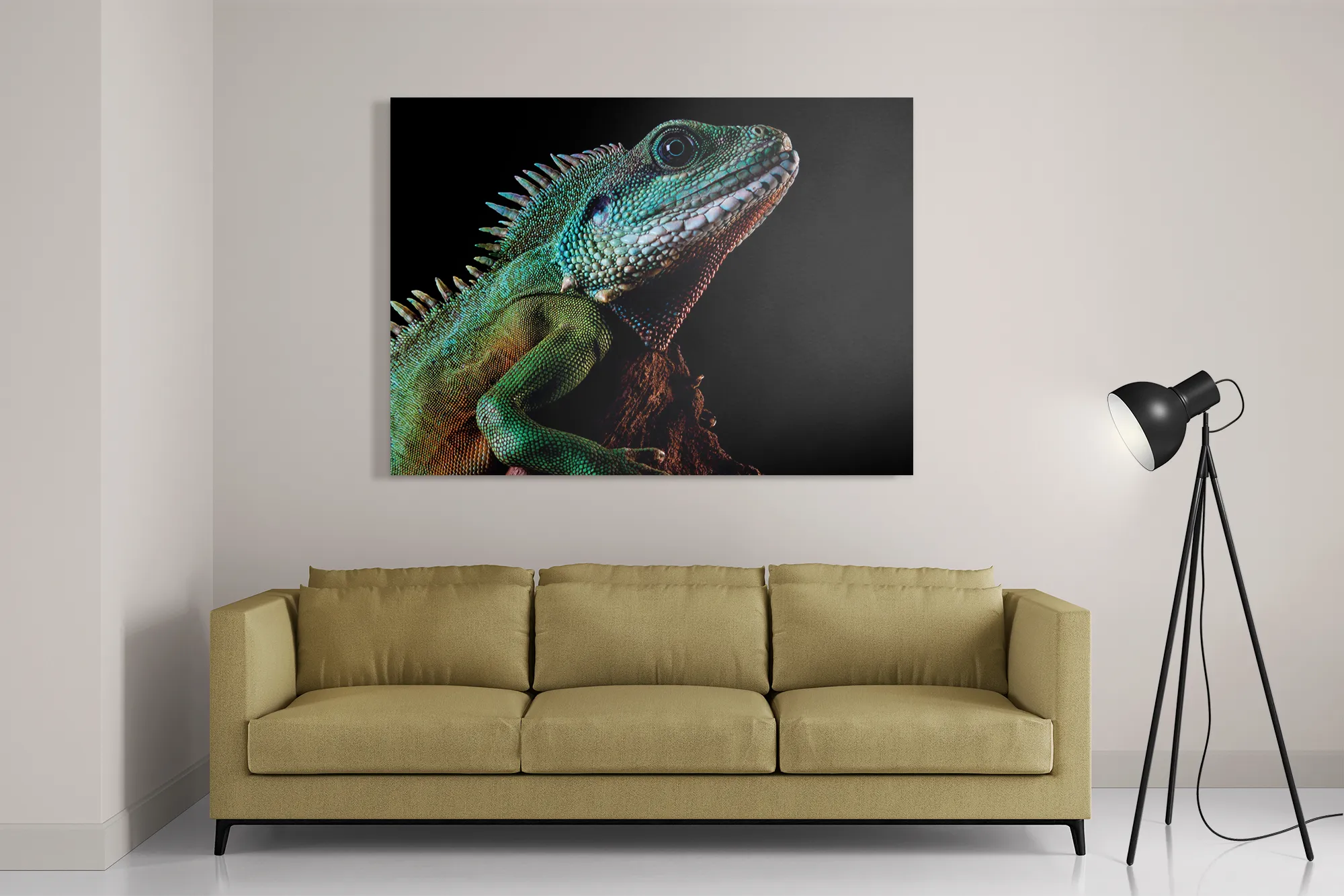 Schilderij De Groene Kameleon Rechthoek Horizontaal Template DB 50 70 Horizontaal Dieren 73 2