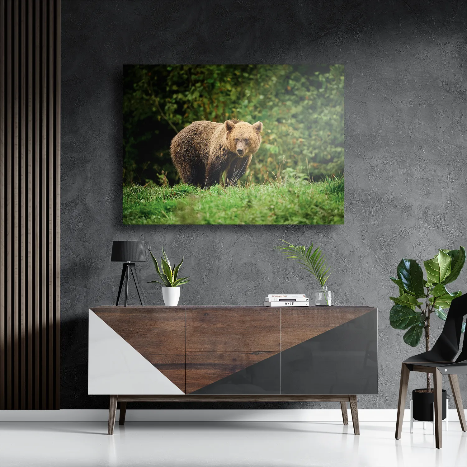 Schilderij De Beer Tussen Het Groen Rechthoek Horizontaal Template DB 50 70 Horizontaal Dieren 78 3