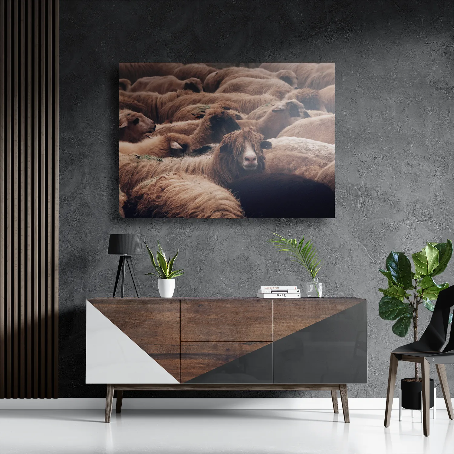 Schilderij Kudde Schapen Rechthoek Horizontaal Template DB 50 70 Horizontaal Dieren 8 3