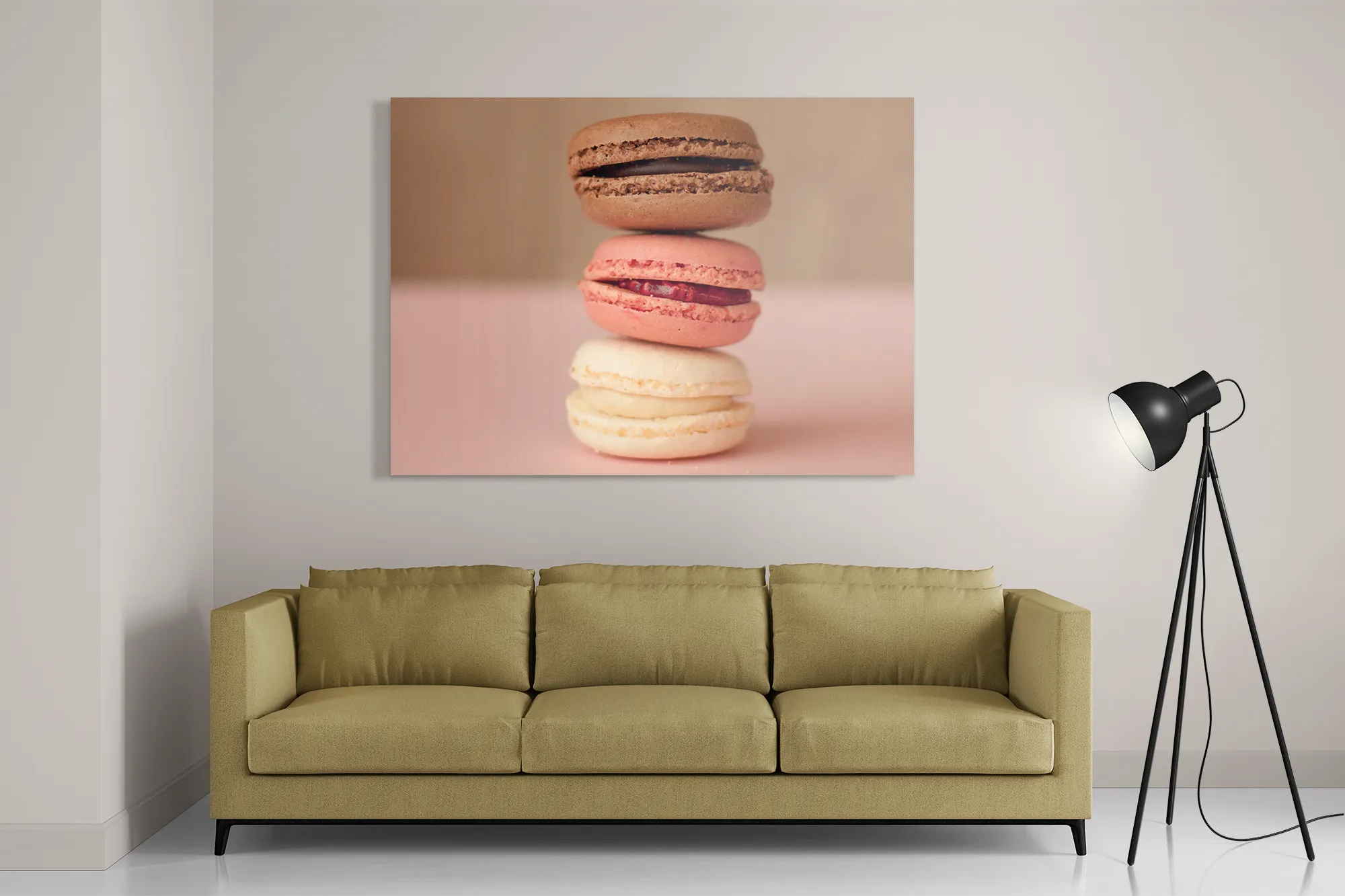 Schilderij Macarons Roze Beige Tinten Rechthoek Horizontaal Template DB 50 70 Horizontaal Eten En Drinken 28 2