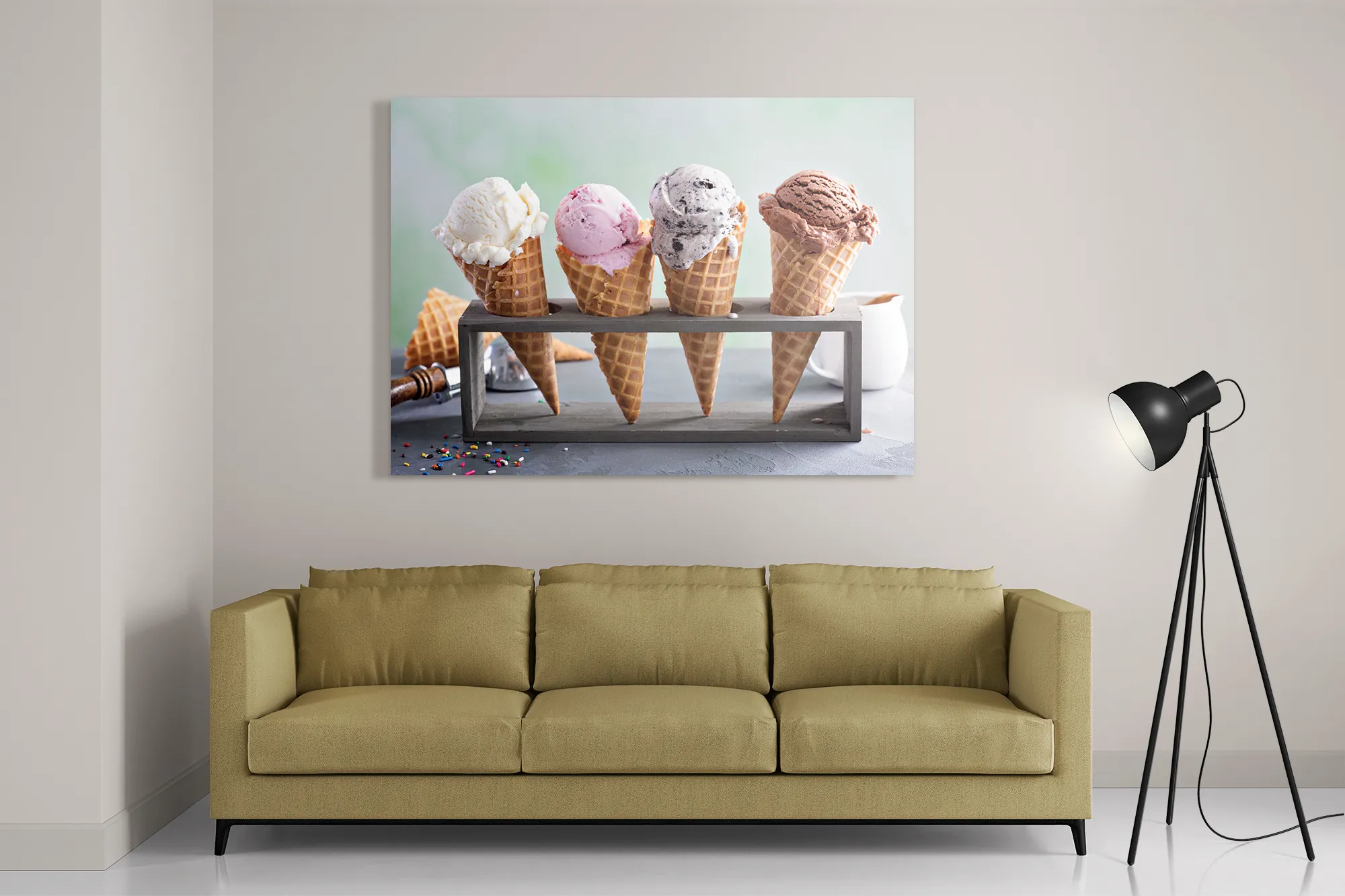 Schilderij Ijsjes op Hoorn Rechthoek Horizontaal Template DB 50 70 Horizontaal Eten En Drinken 50 2