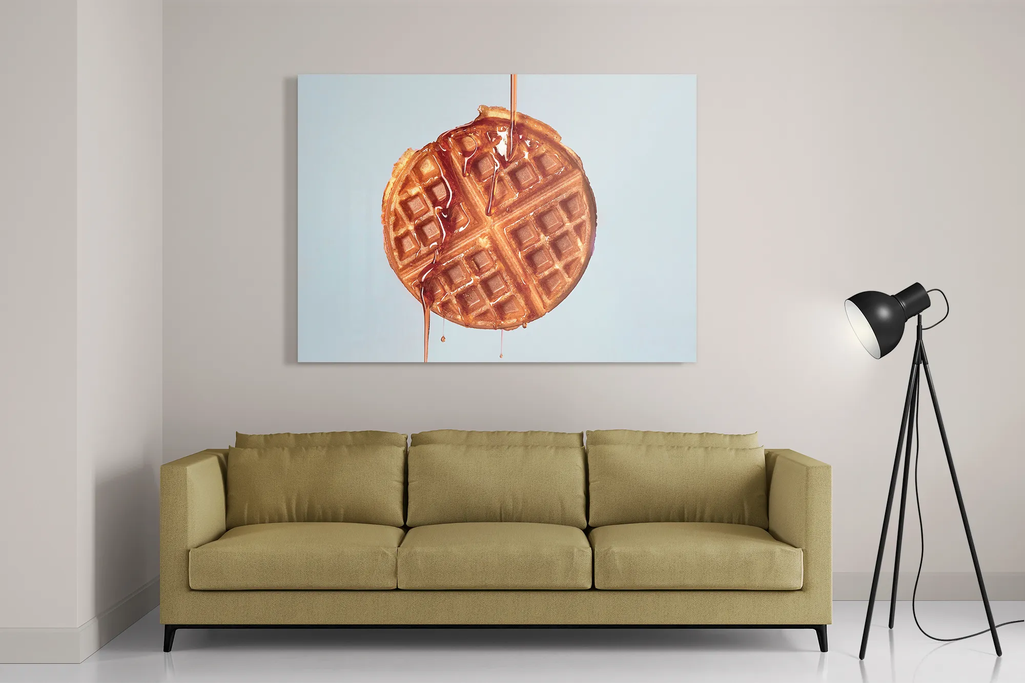 Schilderij Wafel met Karamelsaus Rechthoek Horizontaal Template DB 50 70 Horizontaal Eten En Drinken 72 2
